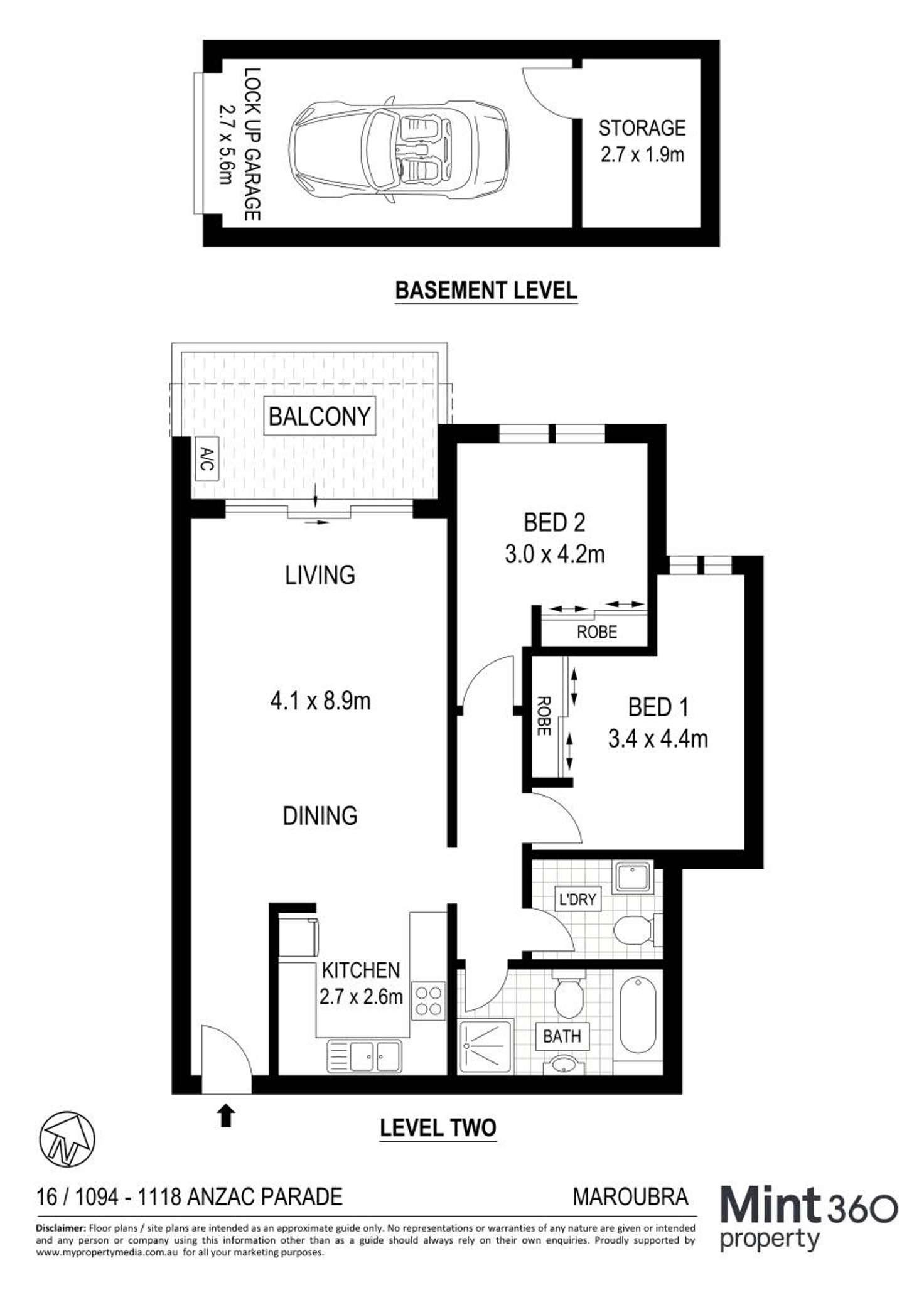 Floorplan of Homely apartment listing, 16/1094-1118 Anzac Parade, Maroubra NSW 2035