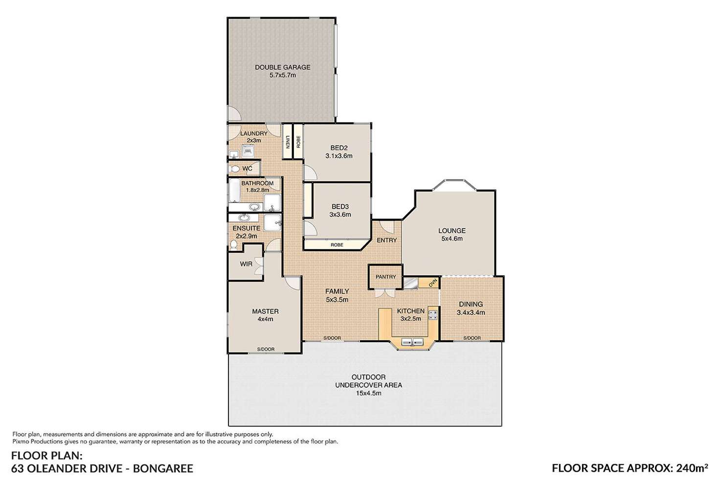 Floorplan of Homely house listing, 63 Oleander Drive, Bongaree QLD 4507