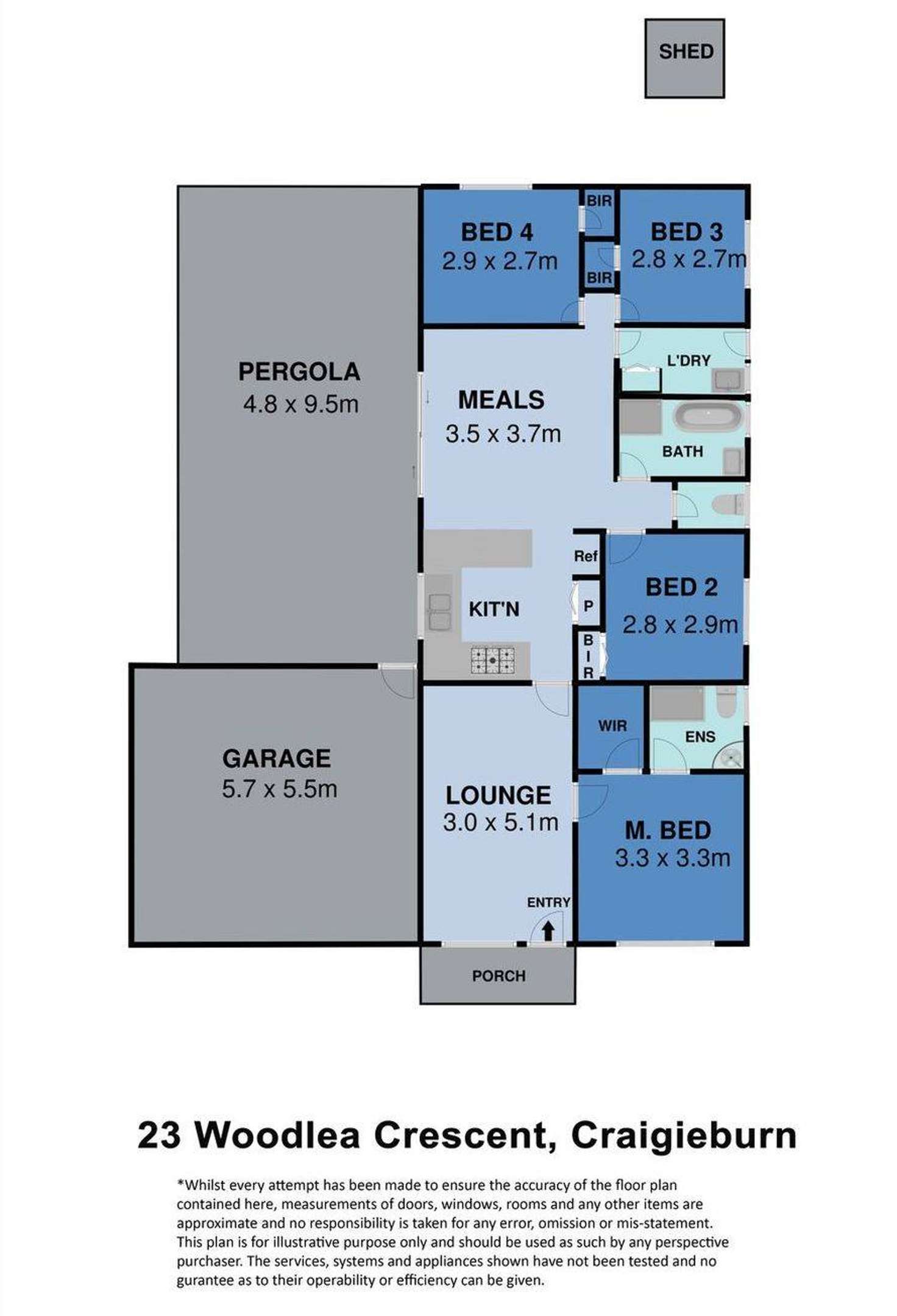 Floorplan of Homely house listing, 23 Woodlea Crescent, Craigieburn VIC 3064