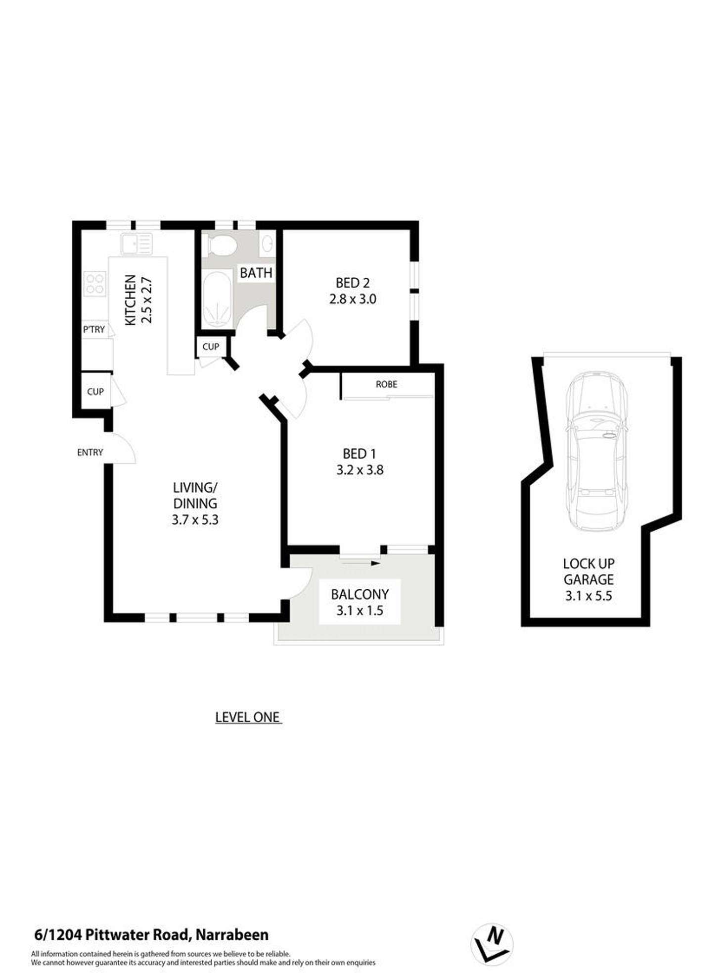 Floorplan of Homely apartment listing, 6/1204 Pittwater Road, Narrabeen NSW 2101
