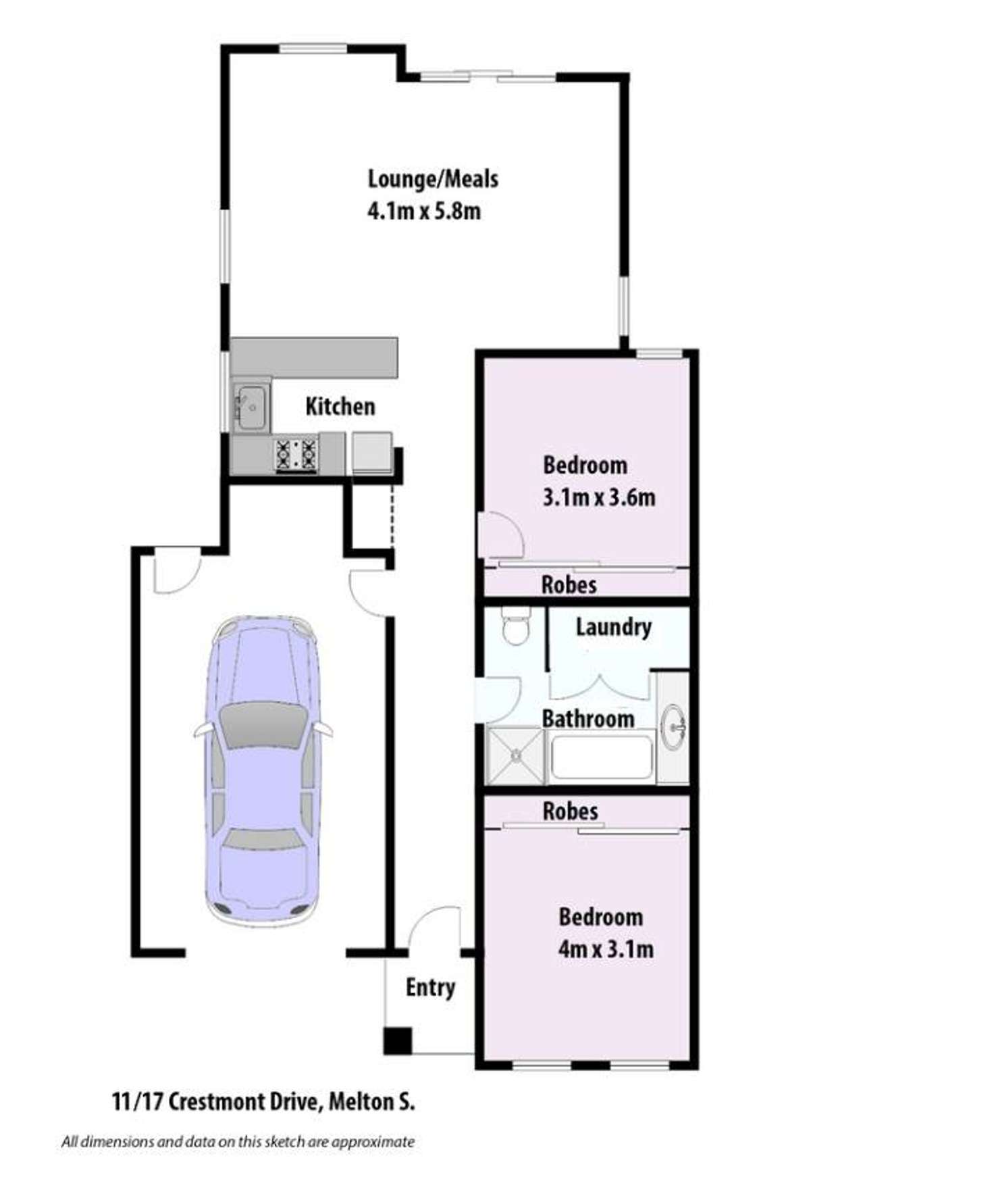 Floorplan of Homely unit listing, 11/17 Crestmont Drive, Melton South VIC 3338
