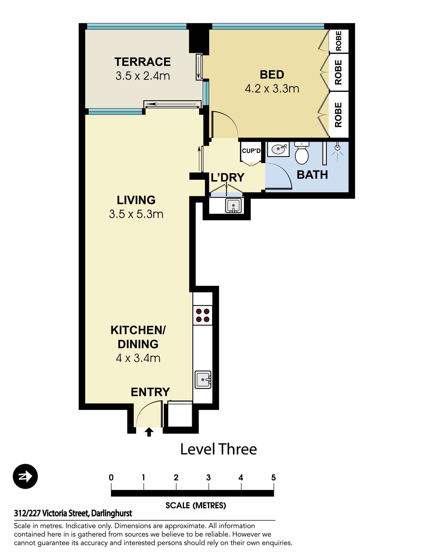 Floorplan of Homely apartment listing, 312/227 Victoria Street, Darlinghurst NSW 2010