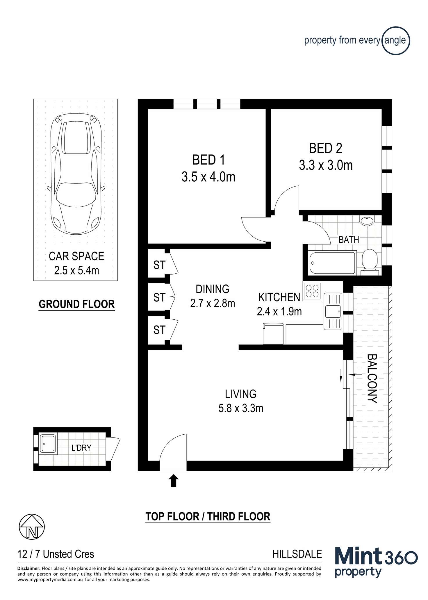 Floorplan of Homely apartment listing, 12/7 Unsted Crescent, Hillsdale NSW 2036