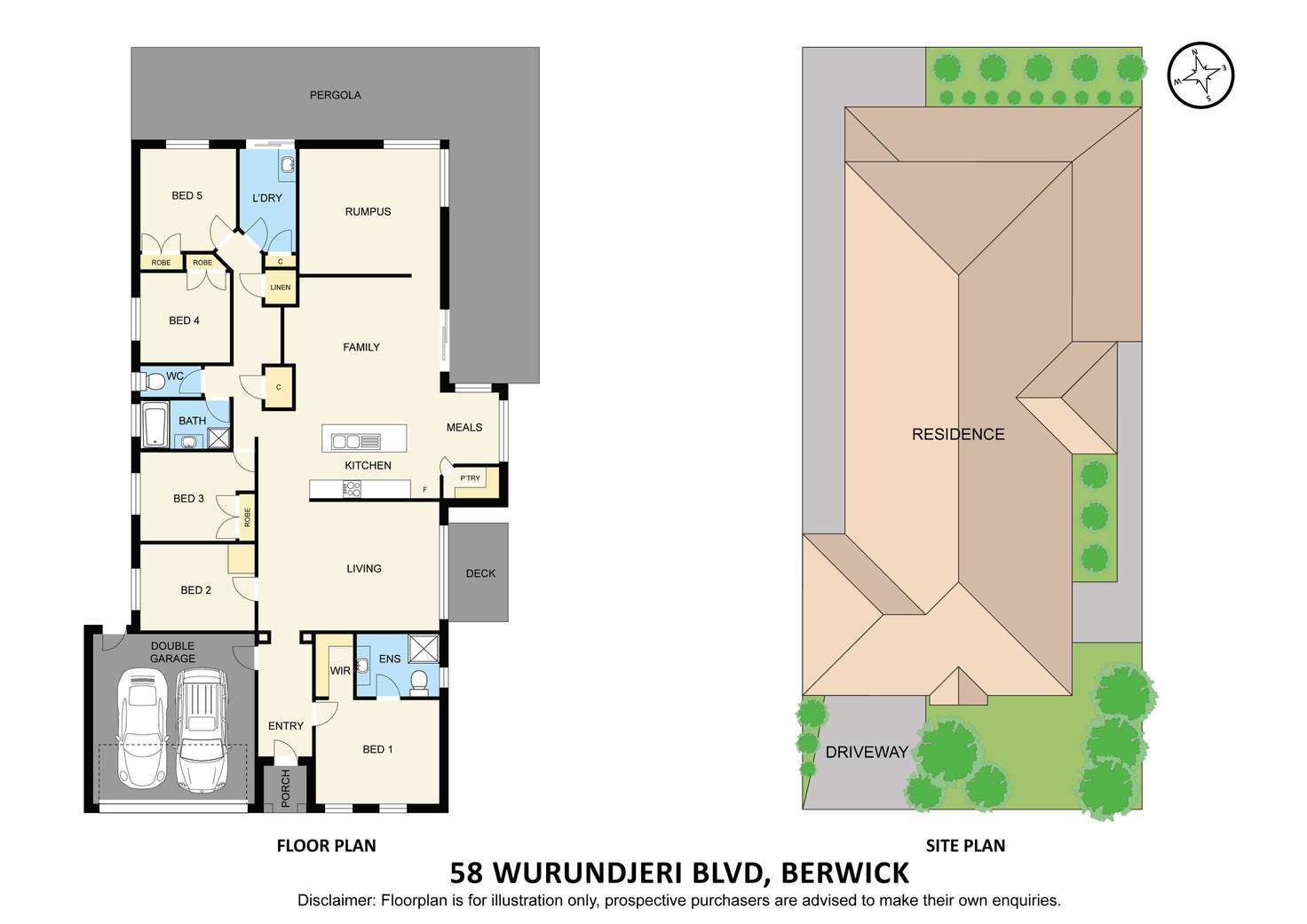 Floorplan of Homely house listing, 58 Wurundjeri Boulevard, Berwick VIC 3806