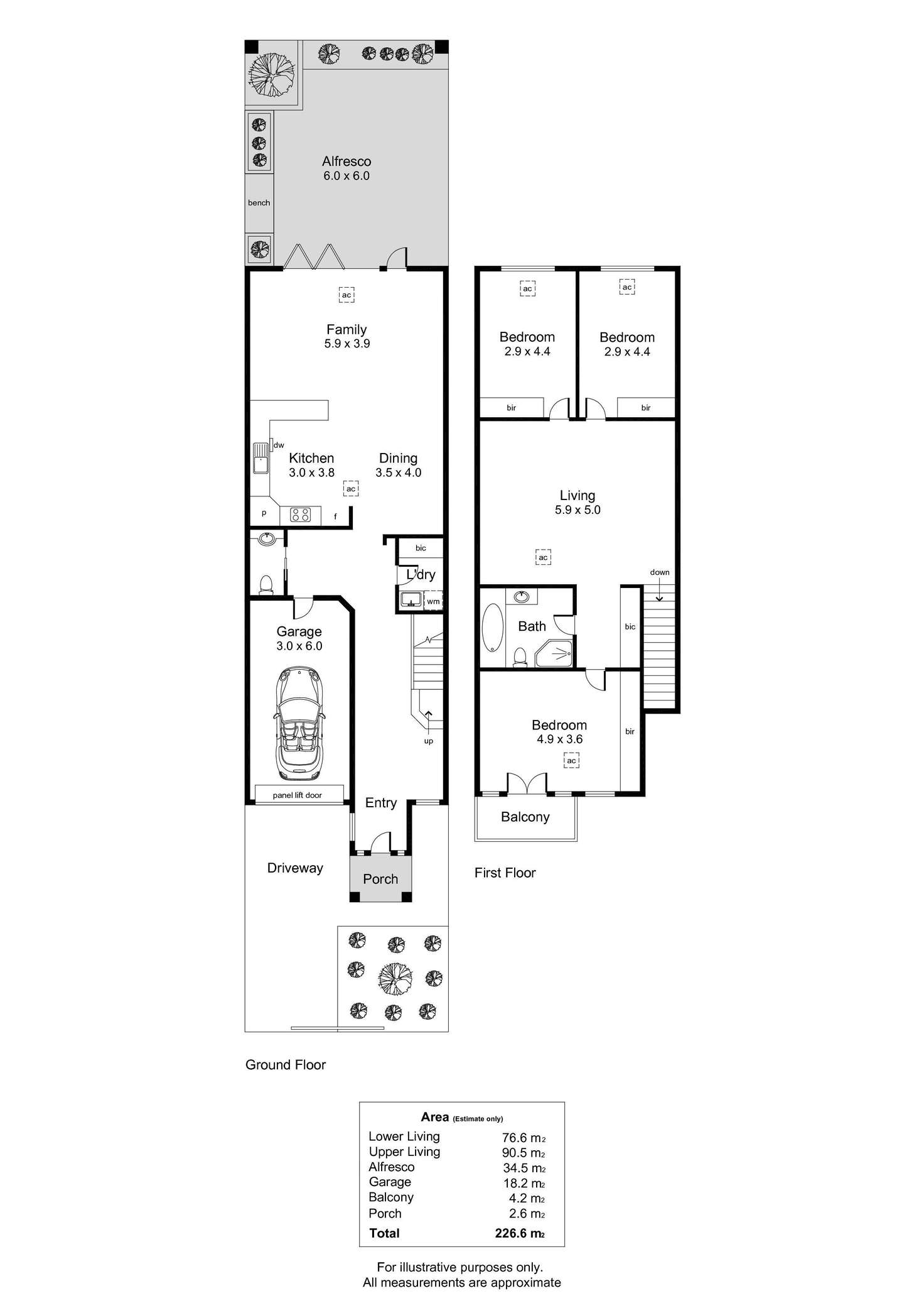 Floorplan of Homely townhouse listing, 2/34 Brown Street, Brompton SA 5007
