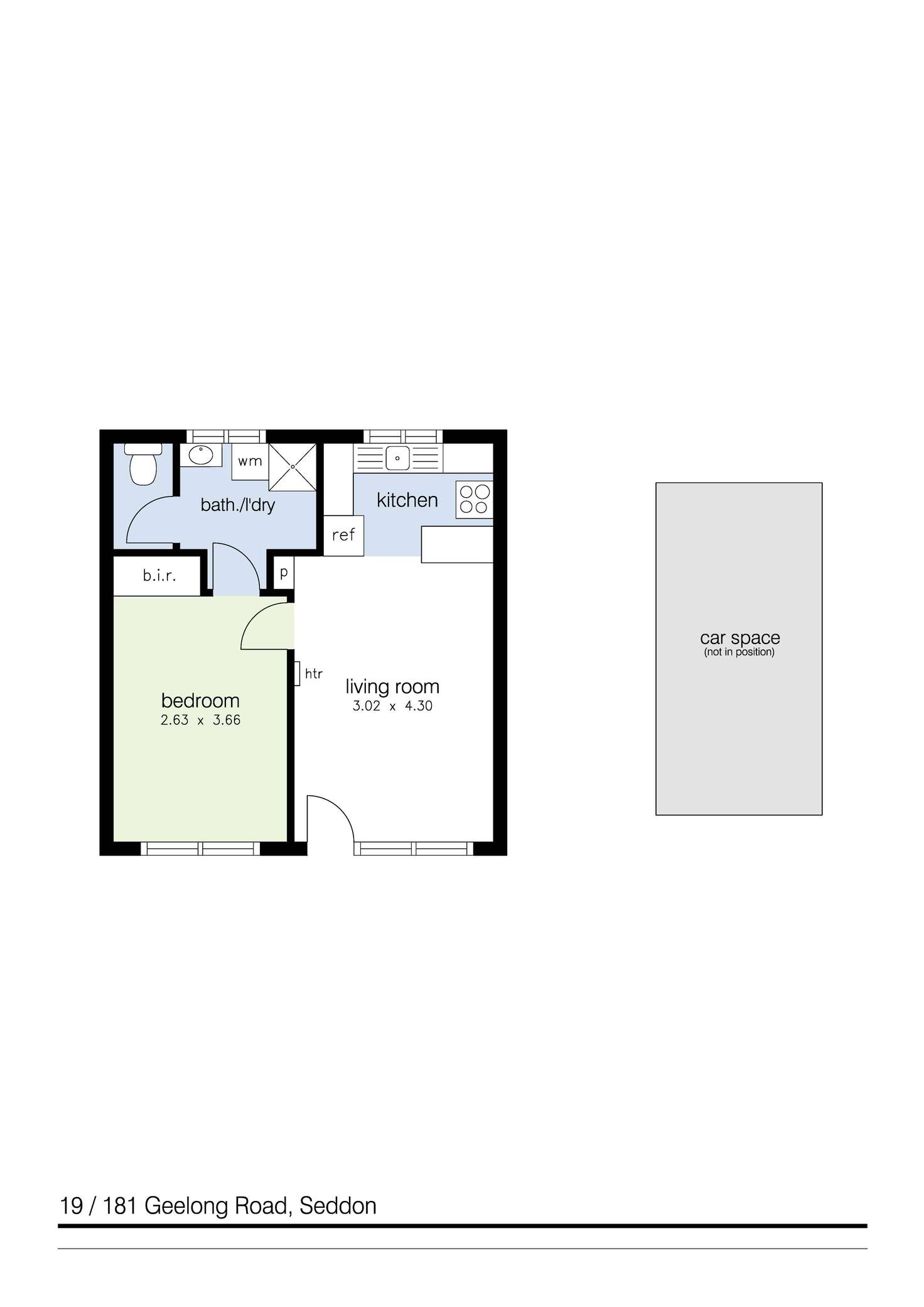 Floorplan of Homely apartment listing, 19/181 Geelong Road, Seddon VIC 3011