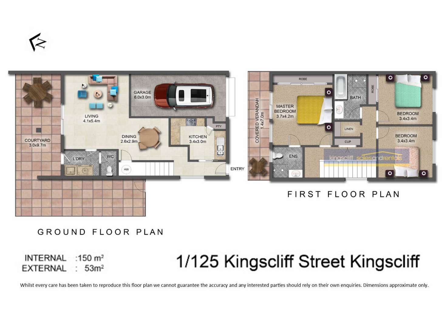 Floorplan of Homely townhouse listing, 1/125 Kingscliff Street, Kingscliff NSW 2487