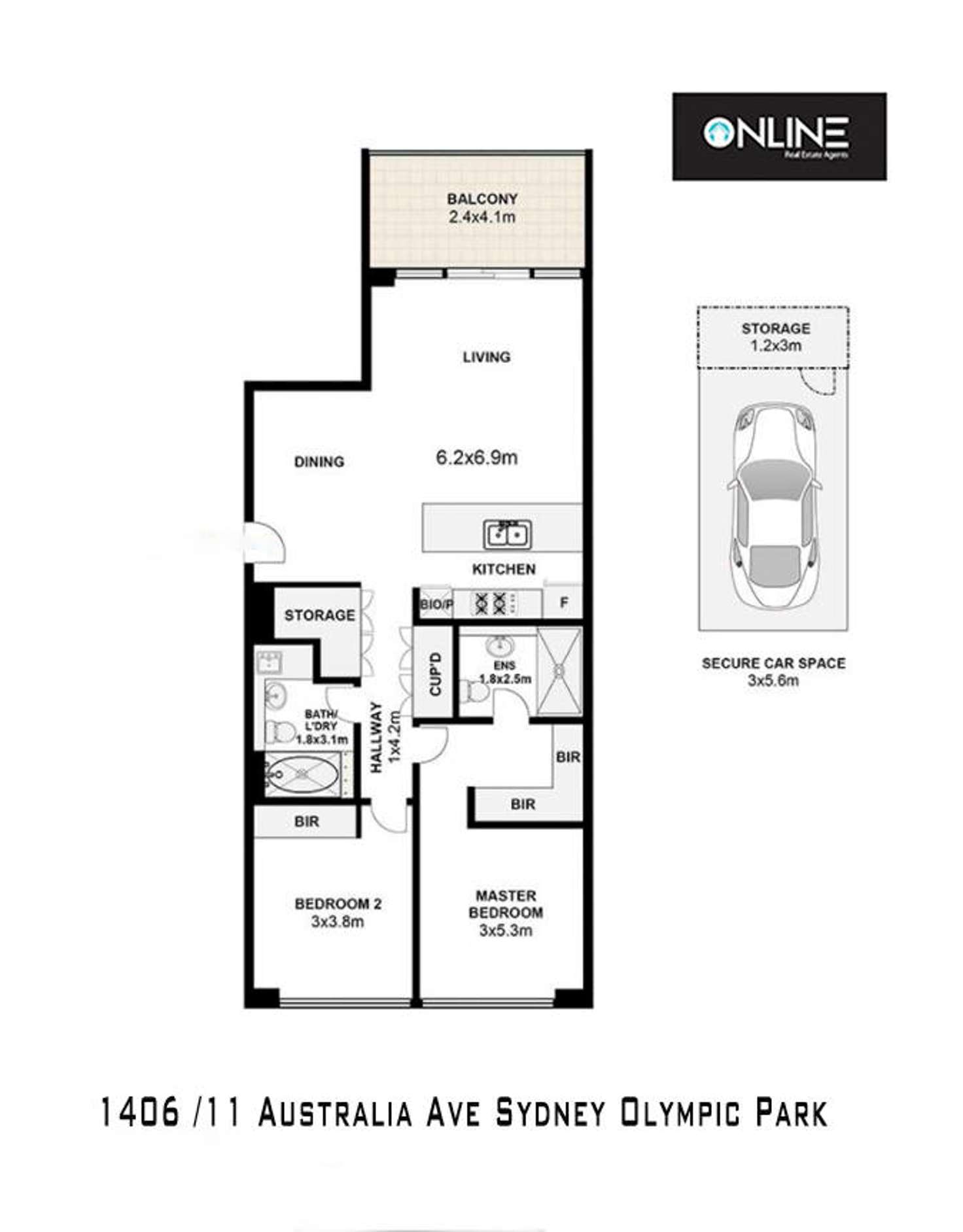 Floorplan of Homely apartment listing, 1406/11 Australia Avenue, Sydney Olympic Park NSW 2127