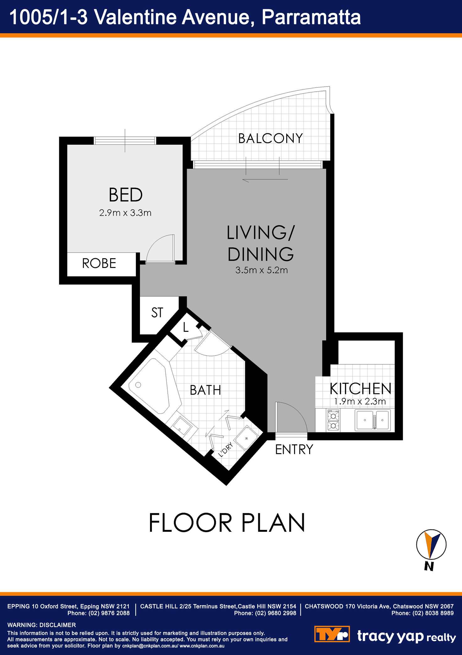 Floorplan of Homely apartment listing, 1005/3 Valentine Avenue, Parramatta NSW 2150