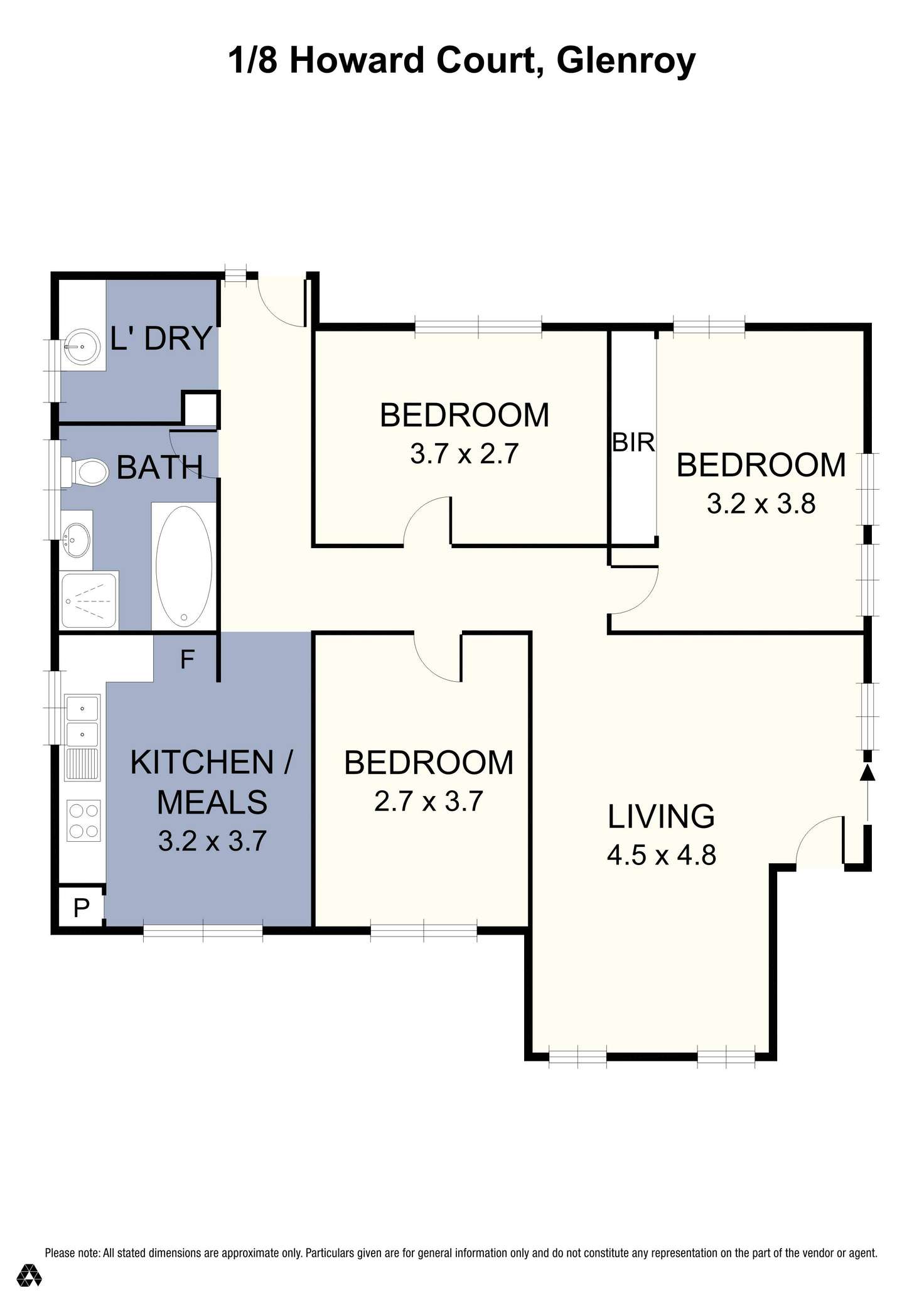 Floorplan of Homely house listing, 1/8 Howard Court, Glenroy VIC 3046