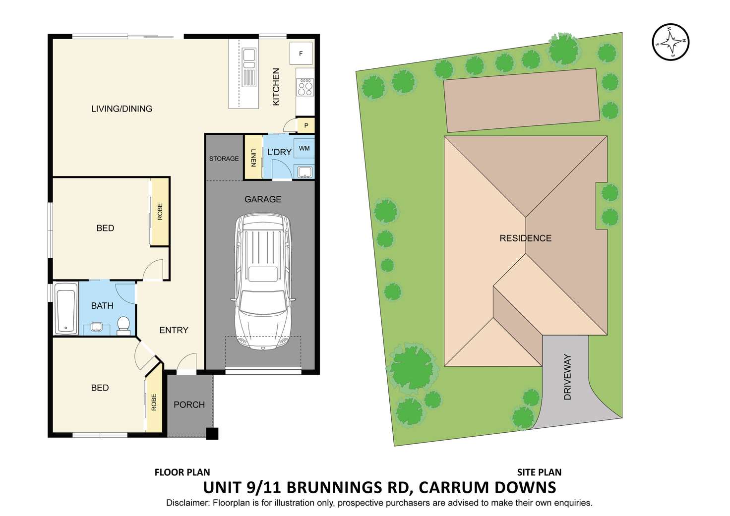 Floorplan of Homely unit listing, 9/11 Brunnings Road, Carrum Downs VIC 3201