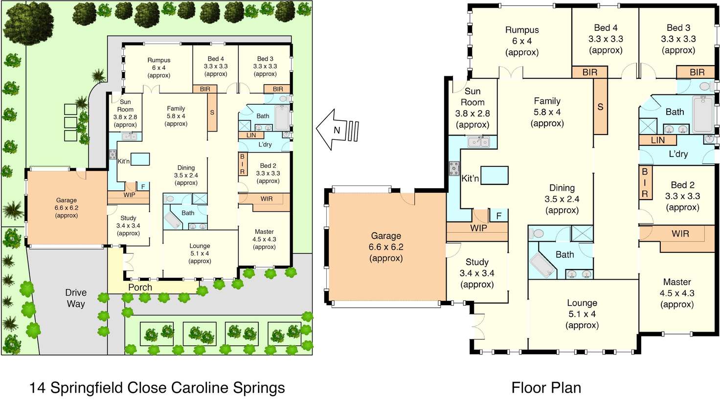 Floorplan of Homely house listing, 14 Springfield Close, Caroline Springs VIC 3023