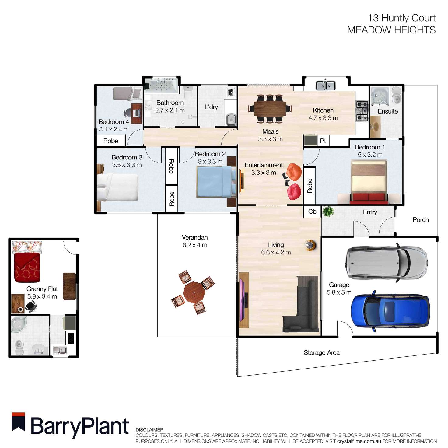 Floorplan of Homely house listing, 13 Huntly Court, Meadow Heights VIC 3048