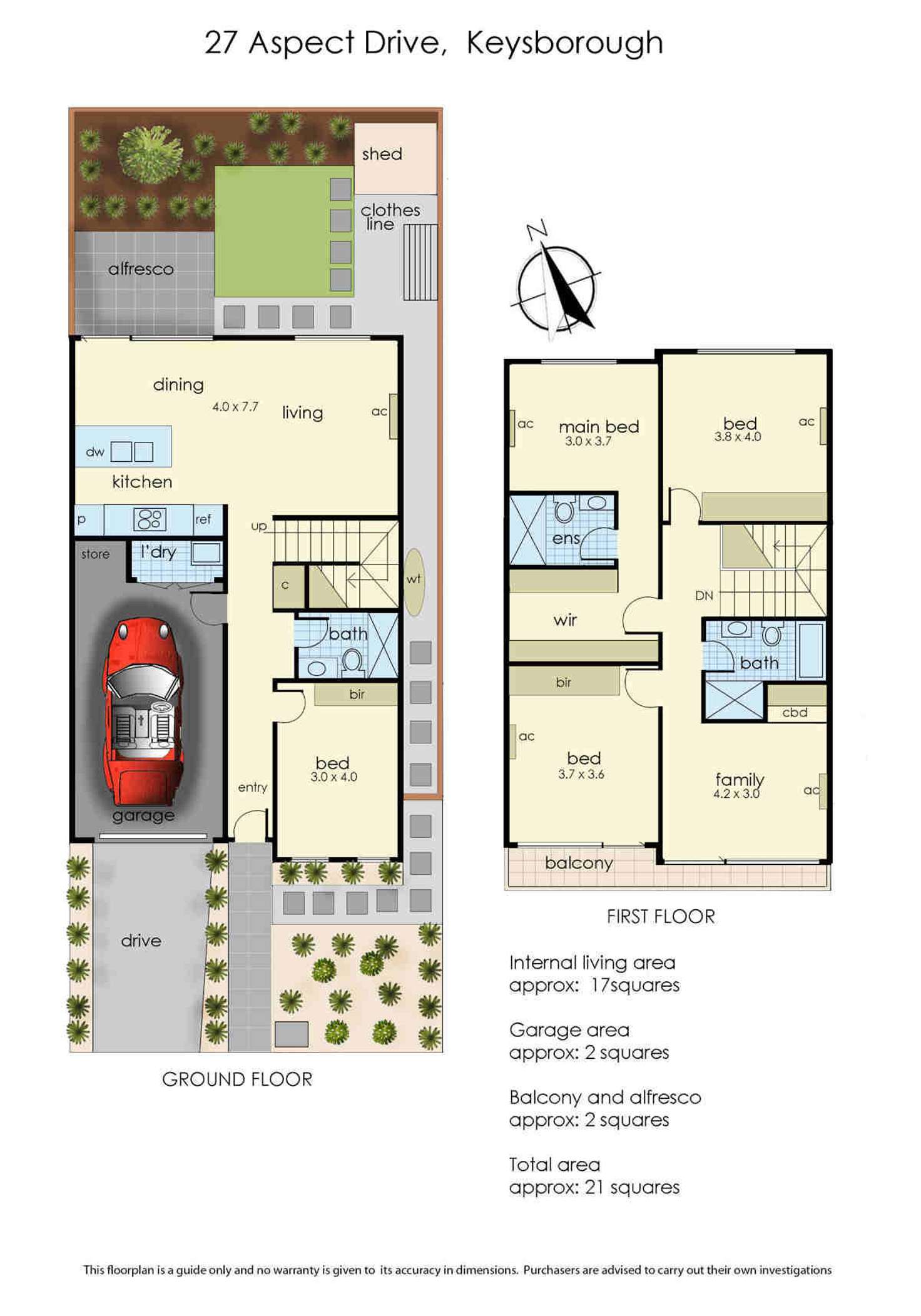 Floorplan of Homely townhouse listing, 27 Aspect Drive, Keysborough VIC 3173