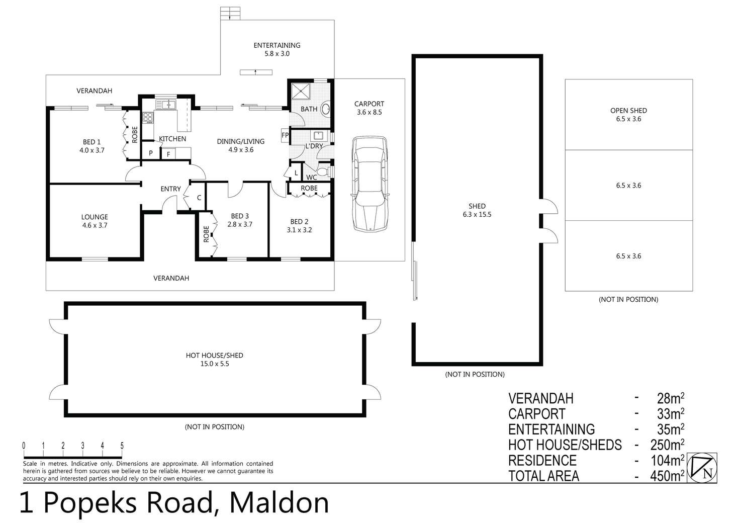 Floorplan of Homely house listing, 1 Popeks Road, Maldon VIC 3463