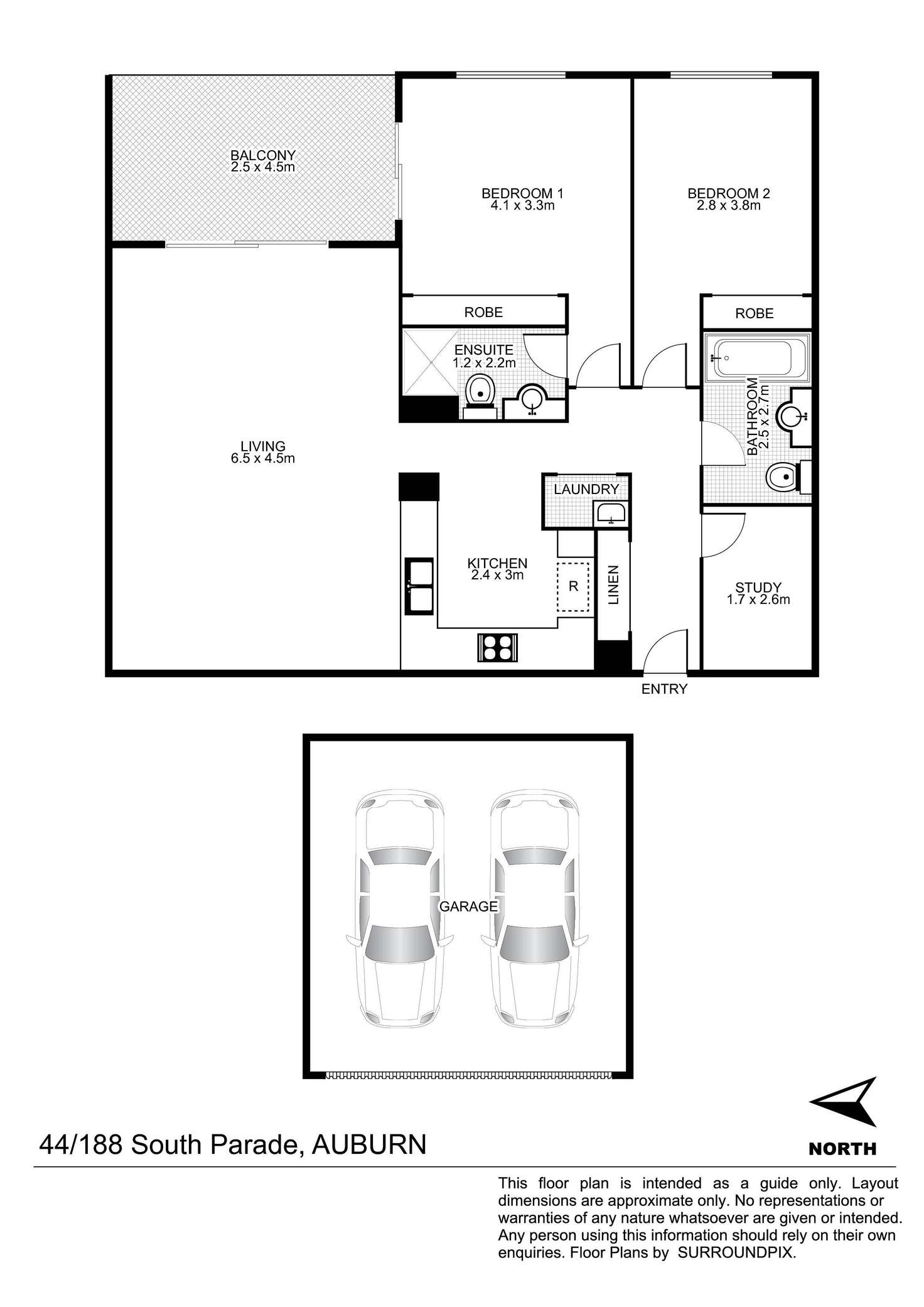Floorplan of Homely unit listing, 44/188 South Parade, Auburn NSW 2144