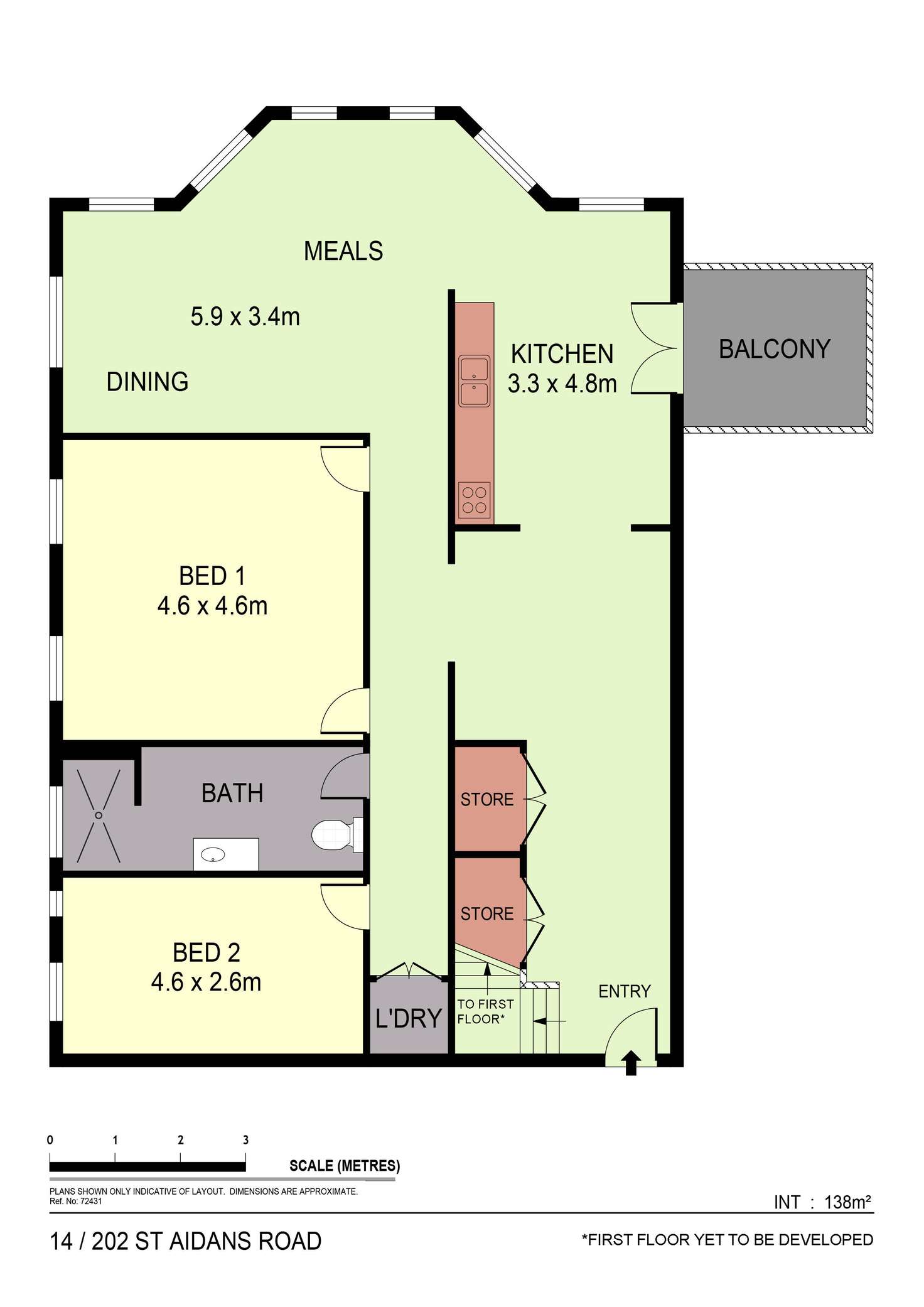 Floorplan of Homely apartment listing, 14/202 St Aidans Road, Kennington VIC 3550