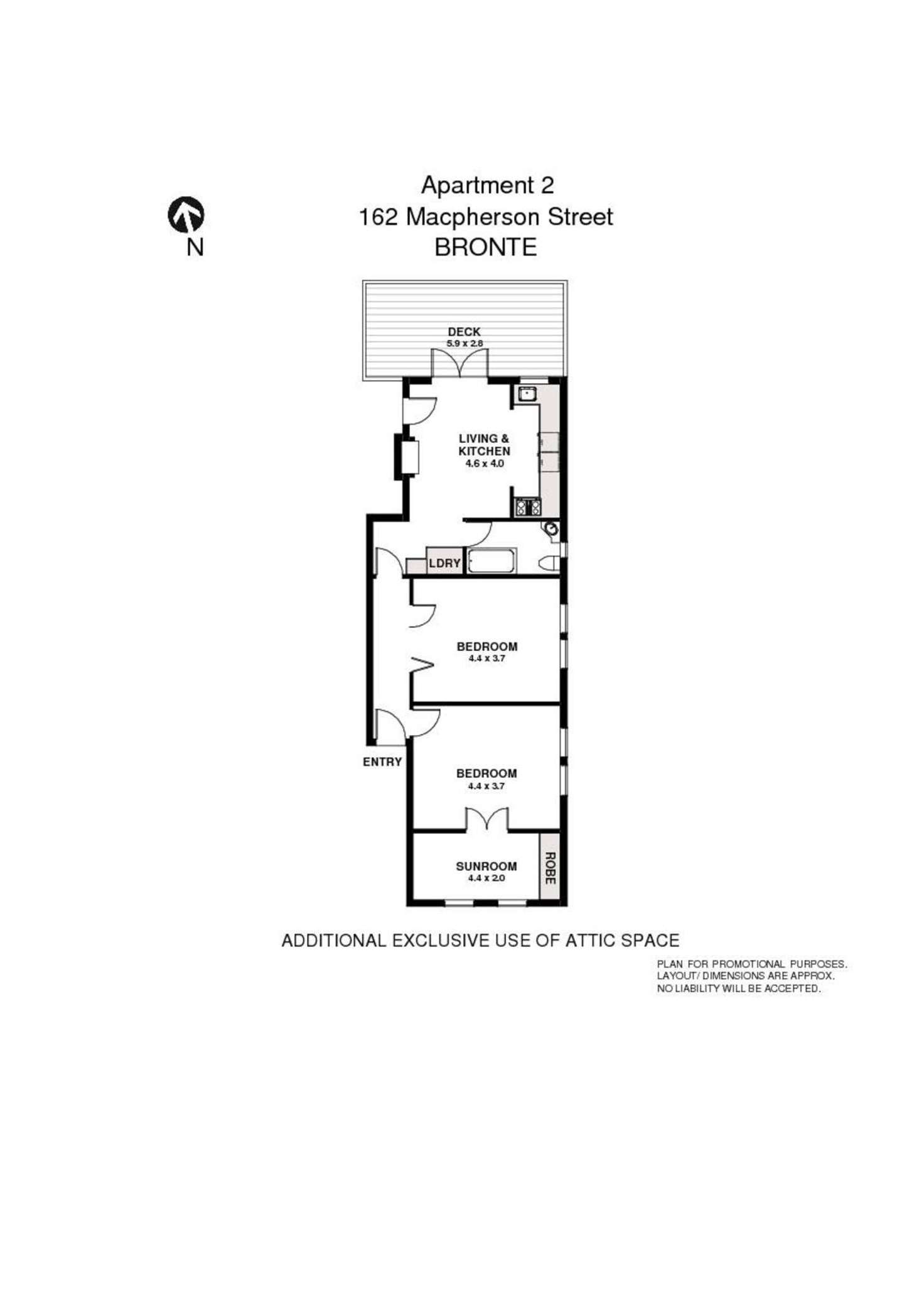 Floorplan of Homely apartment listing, 2/162 MacPherson Street, Bronte NSW 2024