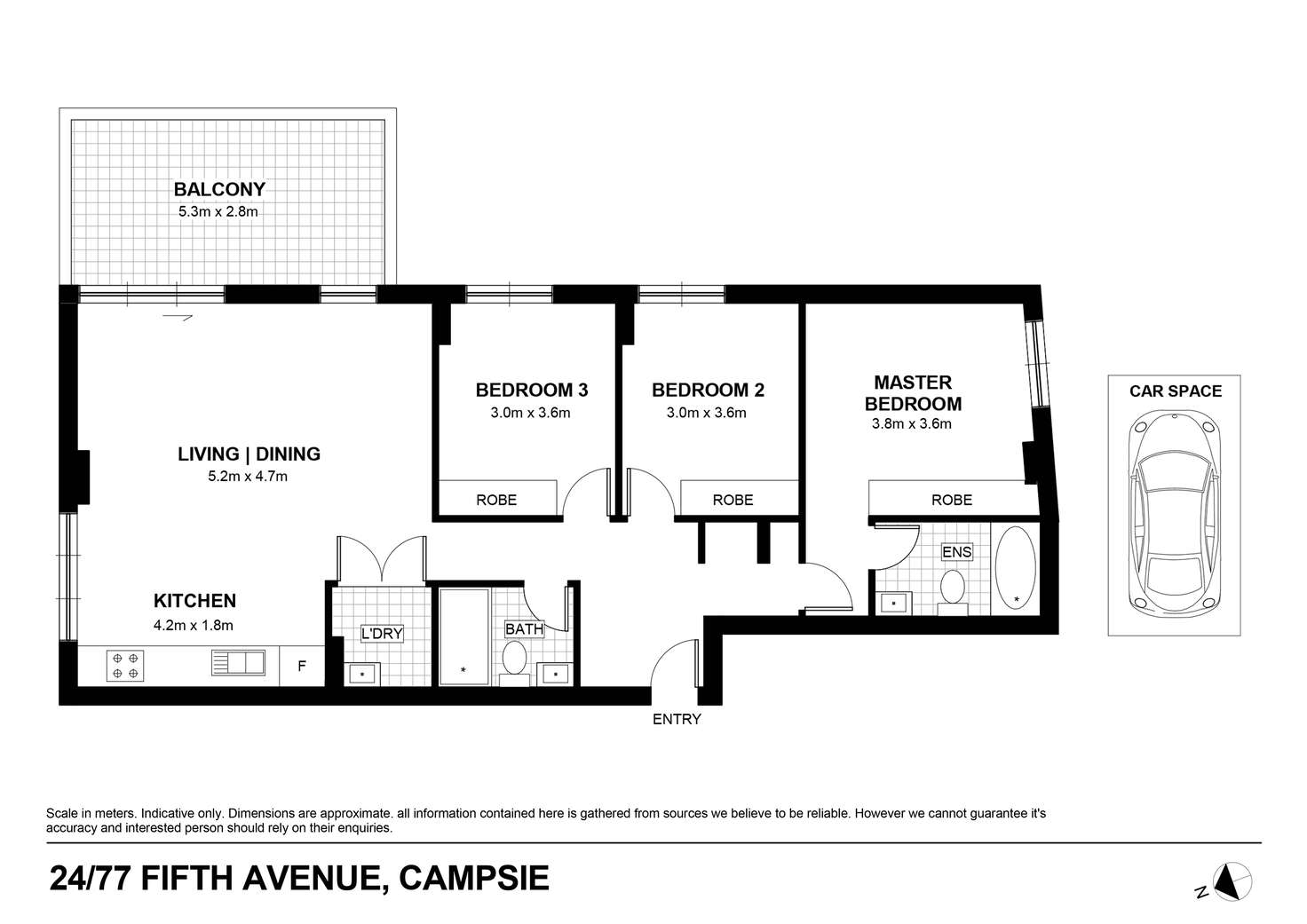 Floorplan of Homely apartment listing, Level 3/24/77-87 Fifth Avenue, Campsie NSW 2194