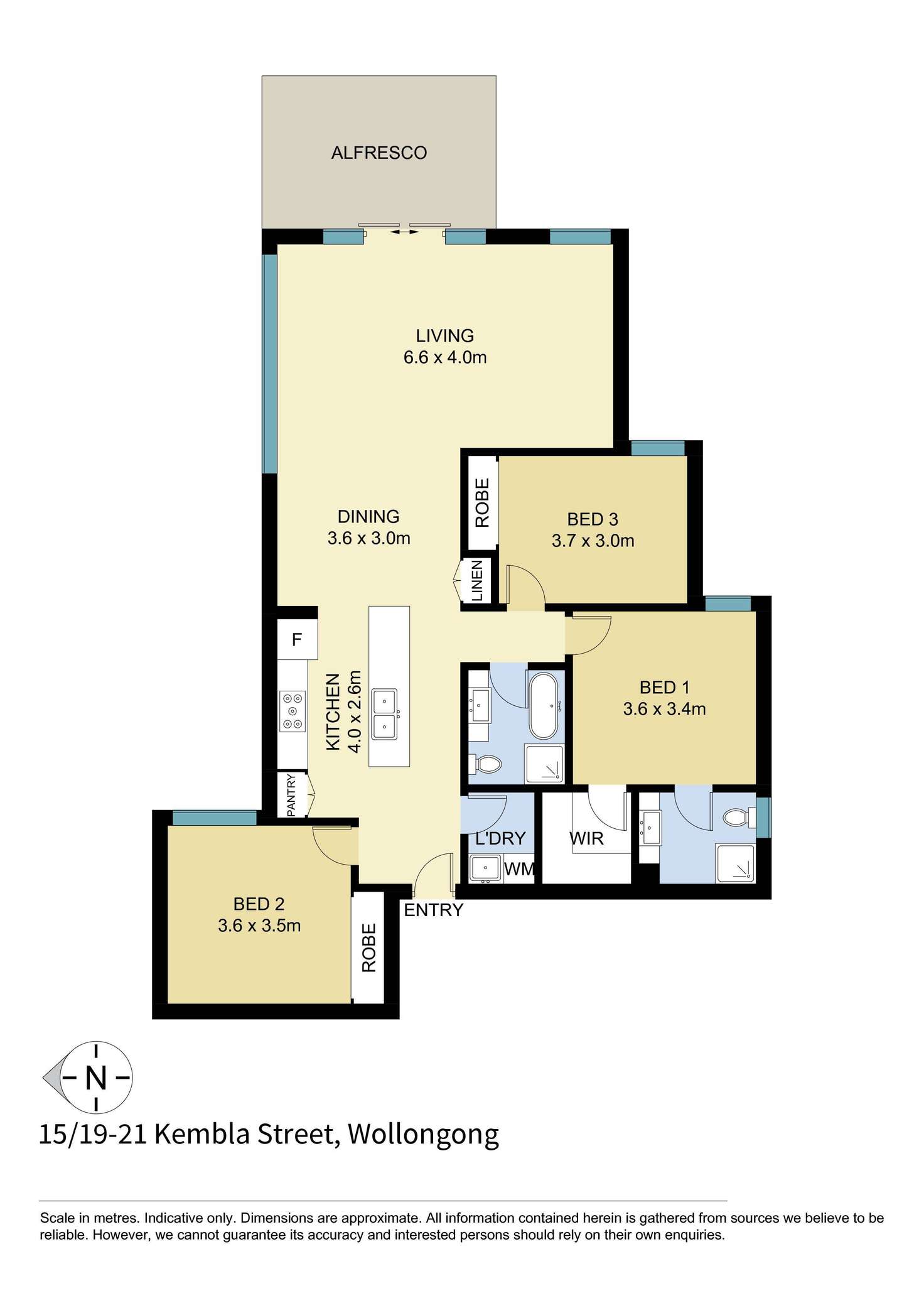 Floorplan of Homely apartment listing, 15/19-21 Kembla Street, Wollongong NSW 2500