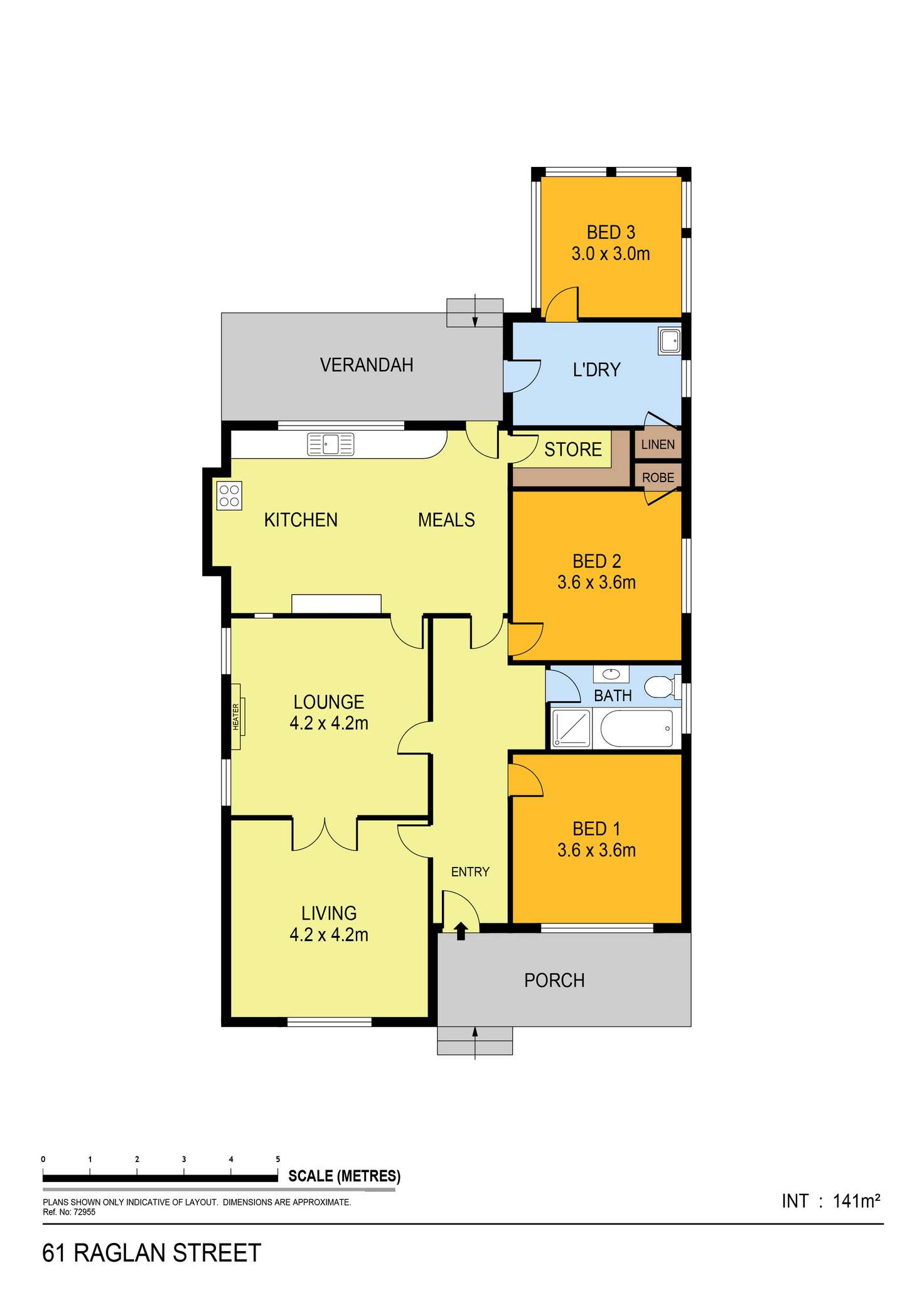 Floorplan of Homely house listing, 61 Raglan Street, White Hills VIC 3550
