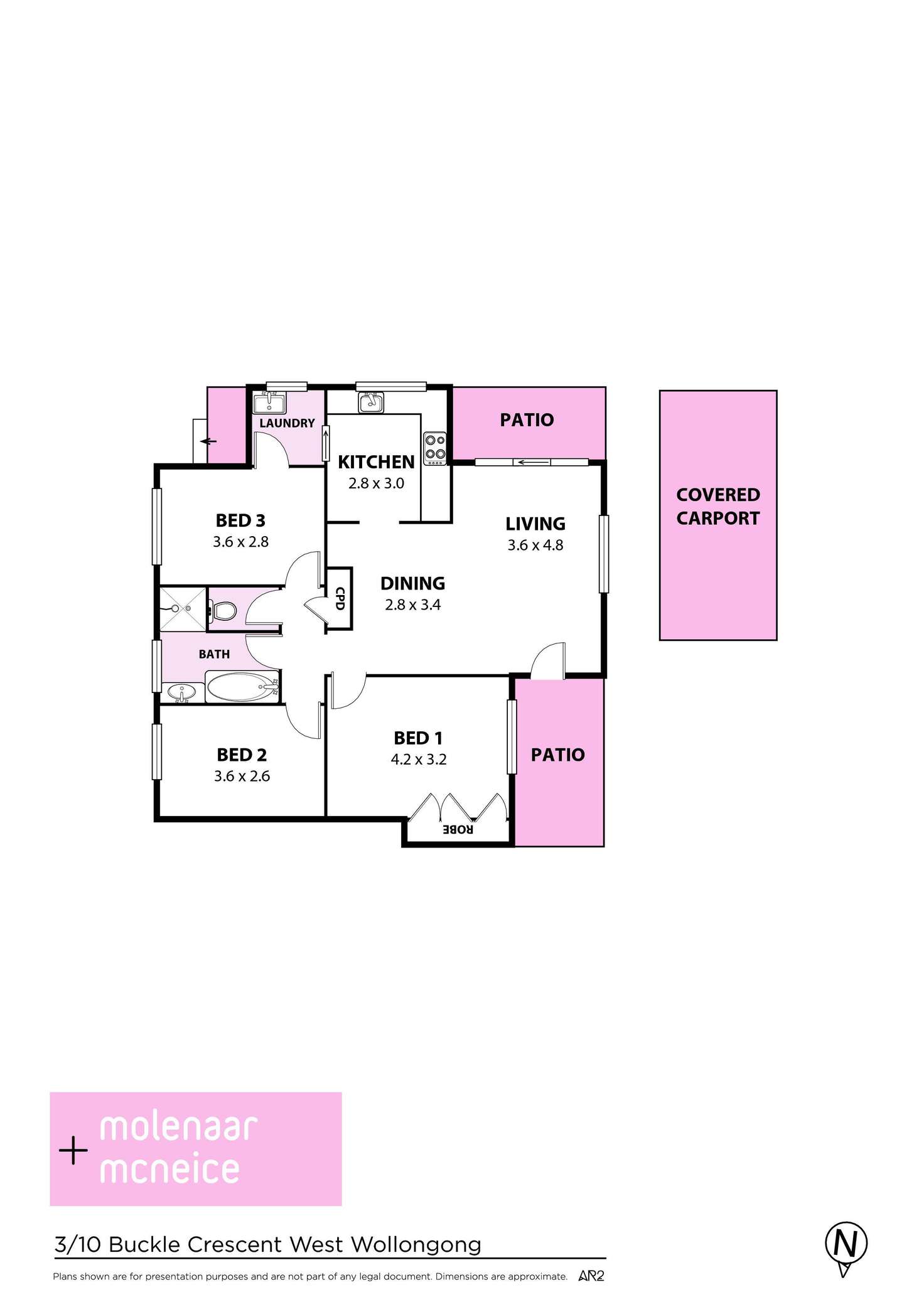 Floorplan of Homely apartment listing, 3/10 Buckle Crescent, West Wollongong NSW 2500