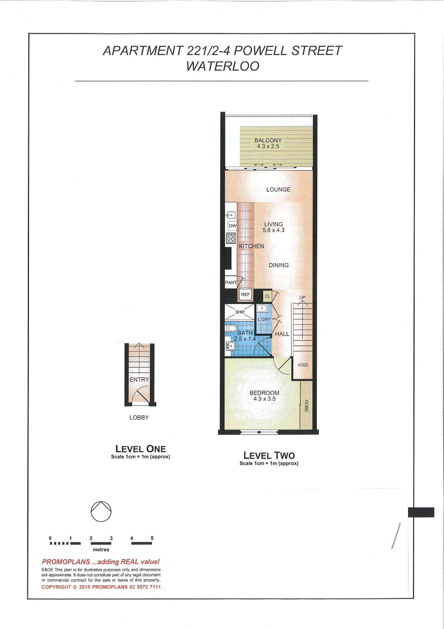 Floorplan of Homely apartment listing, 221/2-4 Powell Street, Waterloo NSW 2017