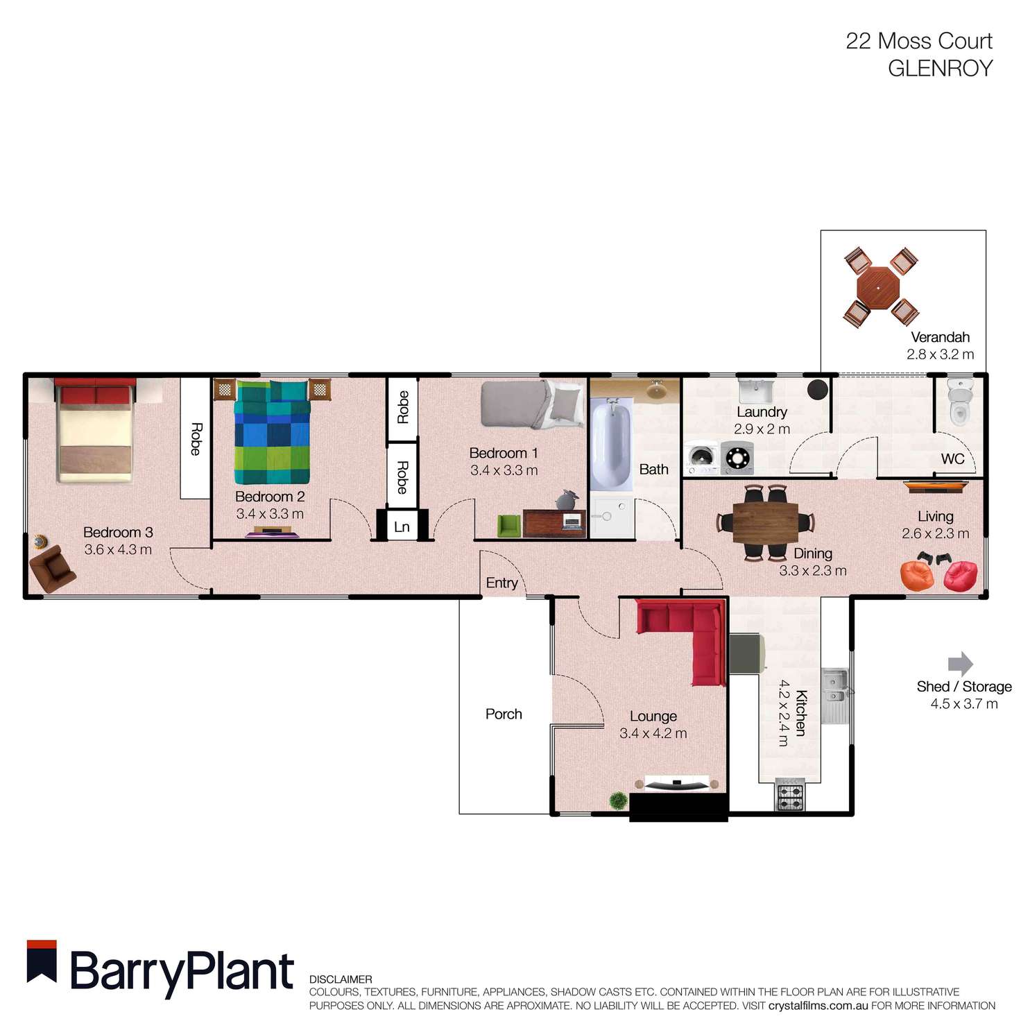 Floorplan of Homely house listing, 22 Moss Court, Glenroy VIC 3046