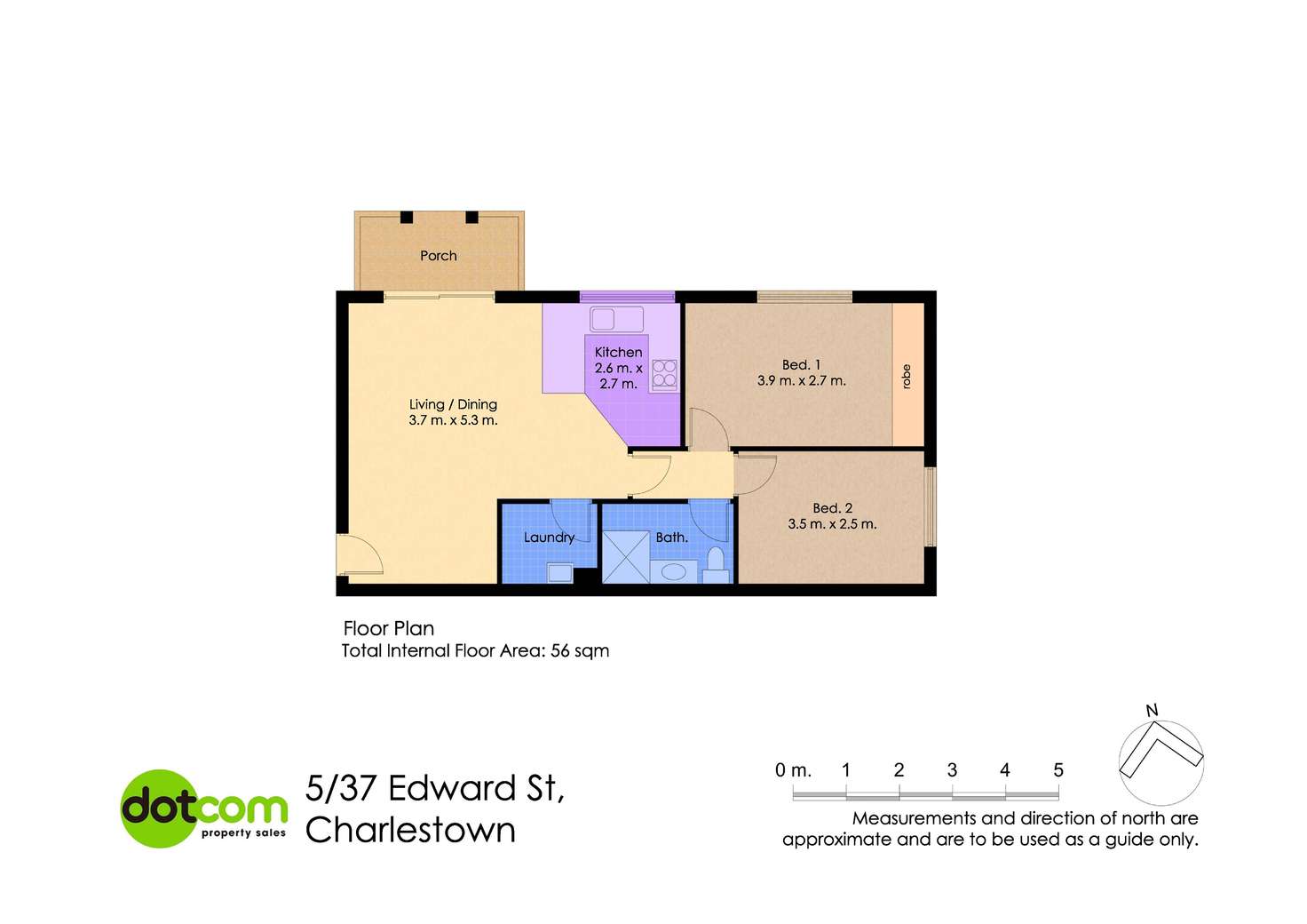 Floorplan of Homely unit listing, 5/37 Edward Street, Charlestown NSW 2290