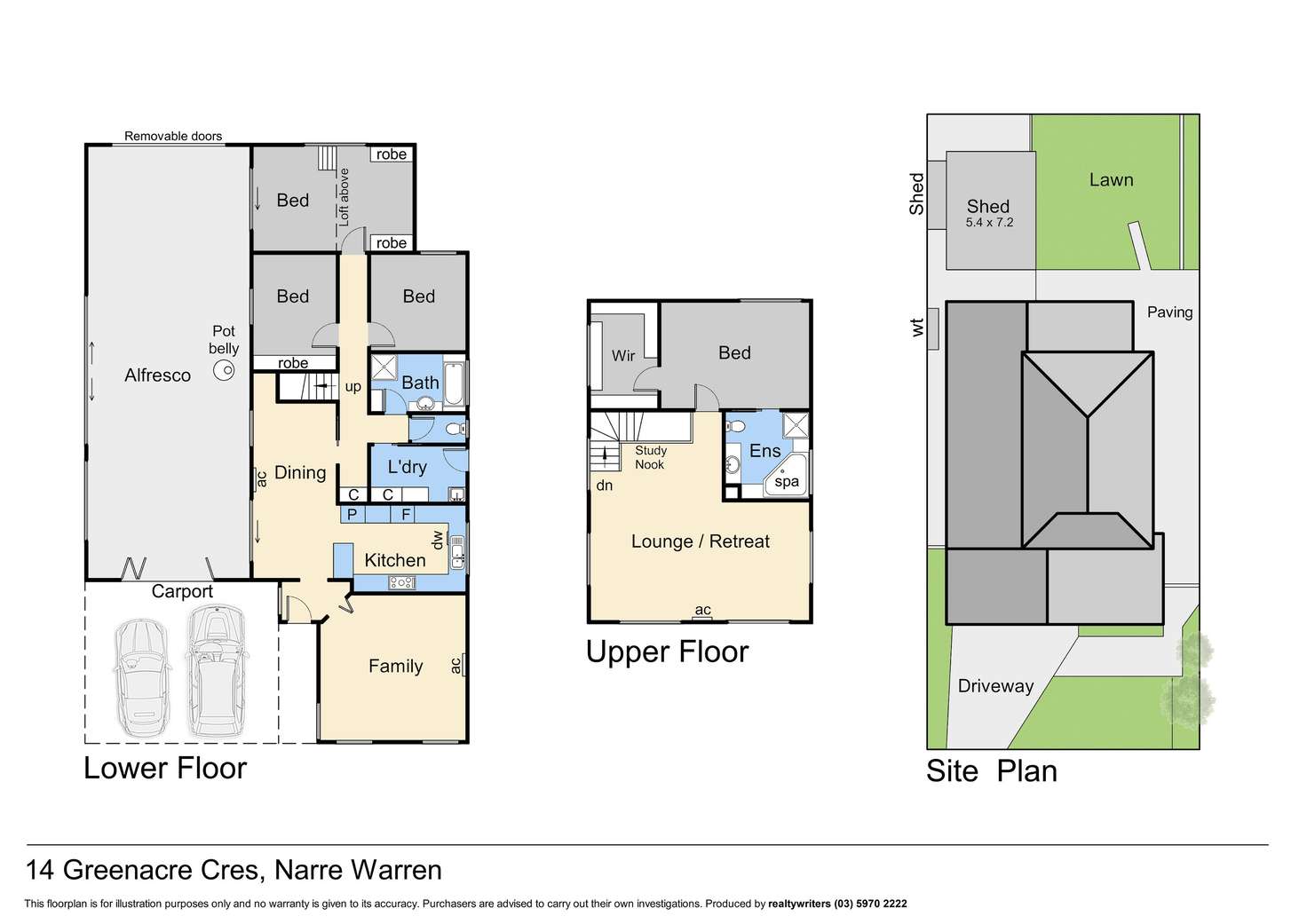 Floorplan of Homely house listing, 14 Greenacre Crescent, Narre Warren VIC 3805