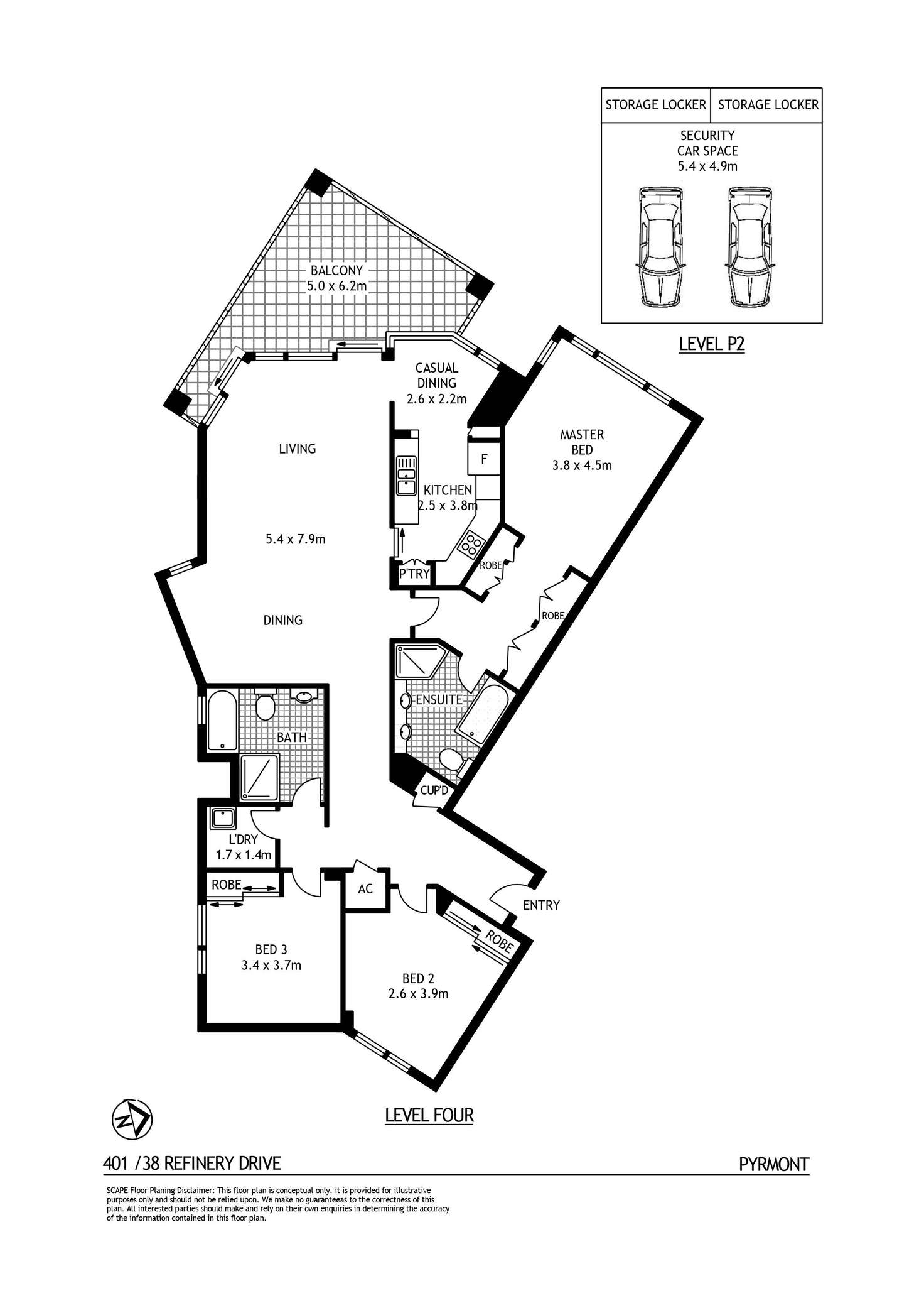 Floorplan of Homely apartment listing, 401/38 Refinery Drive, Pyrmont NSW 2009