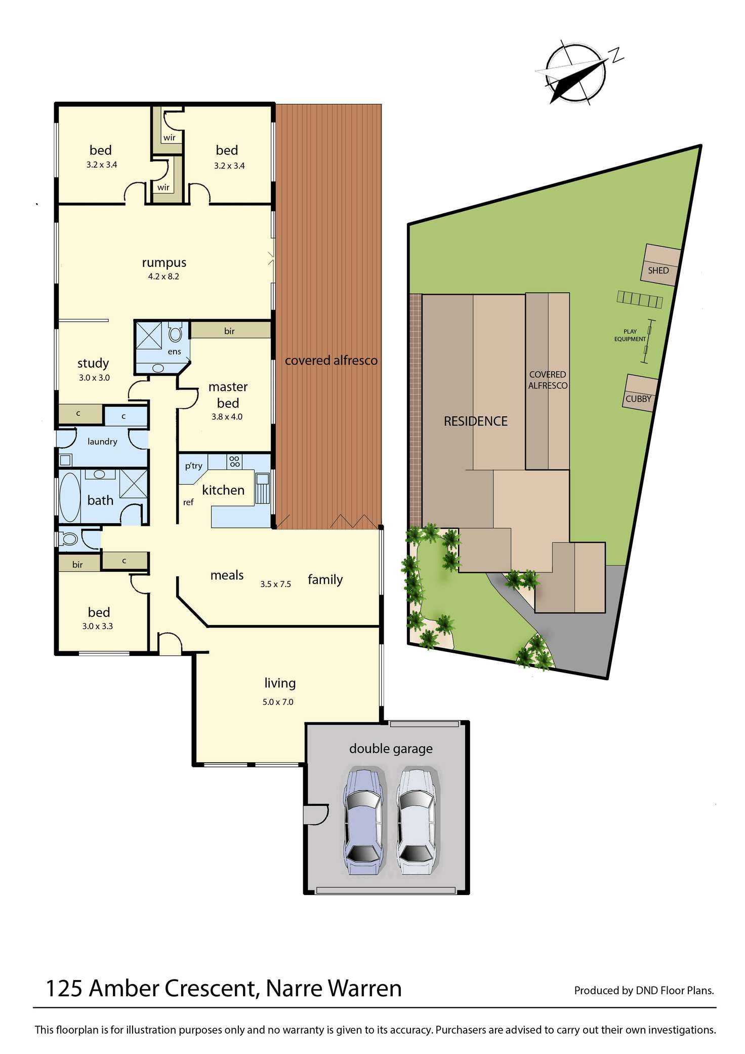 Floorplan of Homely house listing, 125 Amber Crescent, Narre Warren VIC 3805