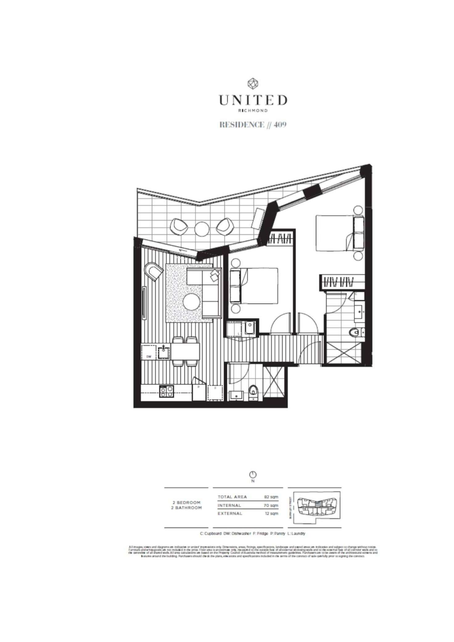 Floorplan of Homely apartment listing, 409/205 Burnley Street, Richmond VIC 3121