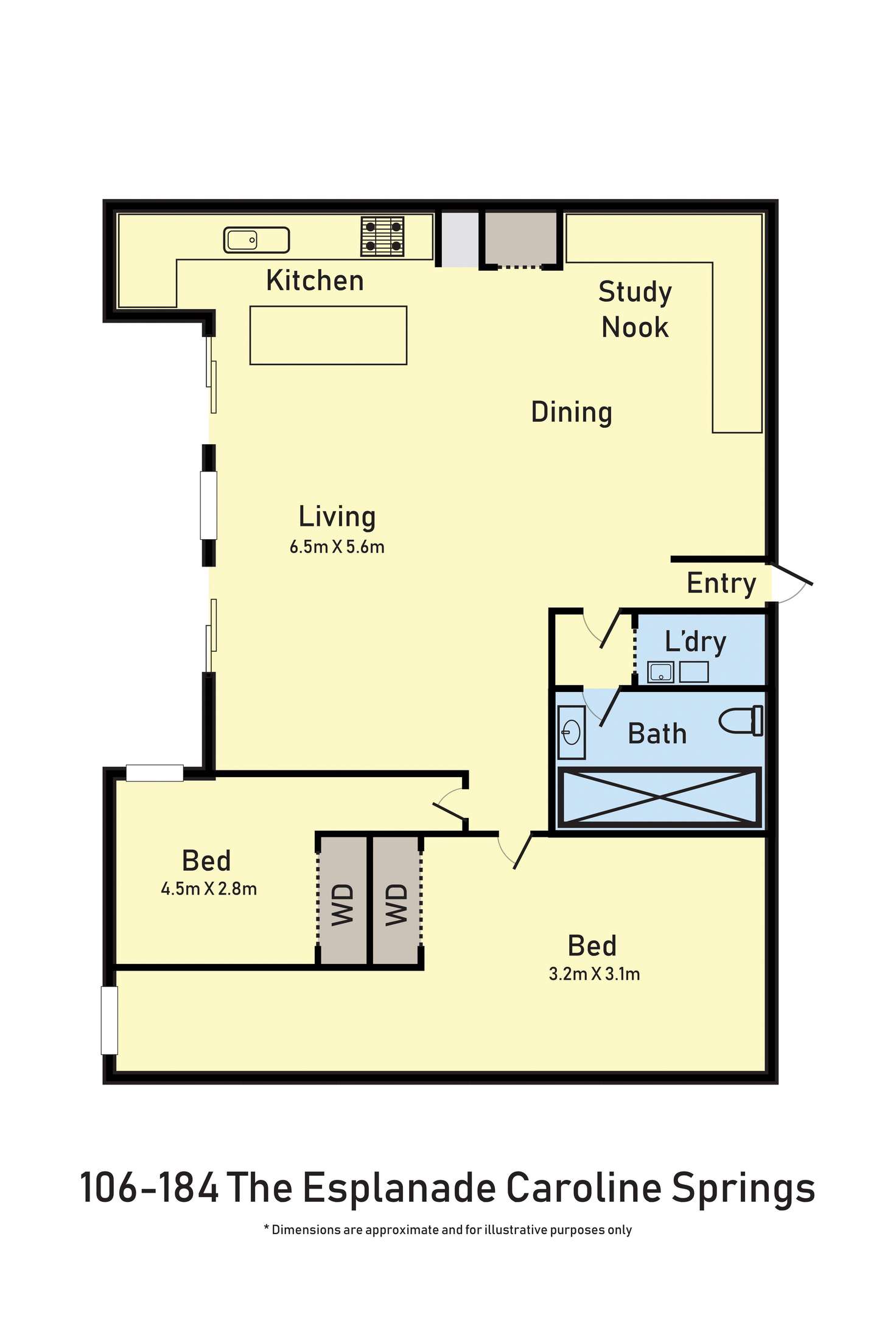 Floorplan of Homely apartment listing, 106/184 The Esplanade, Caroline Springs VIC 3023