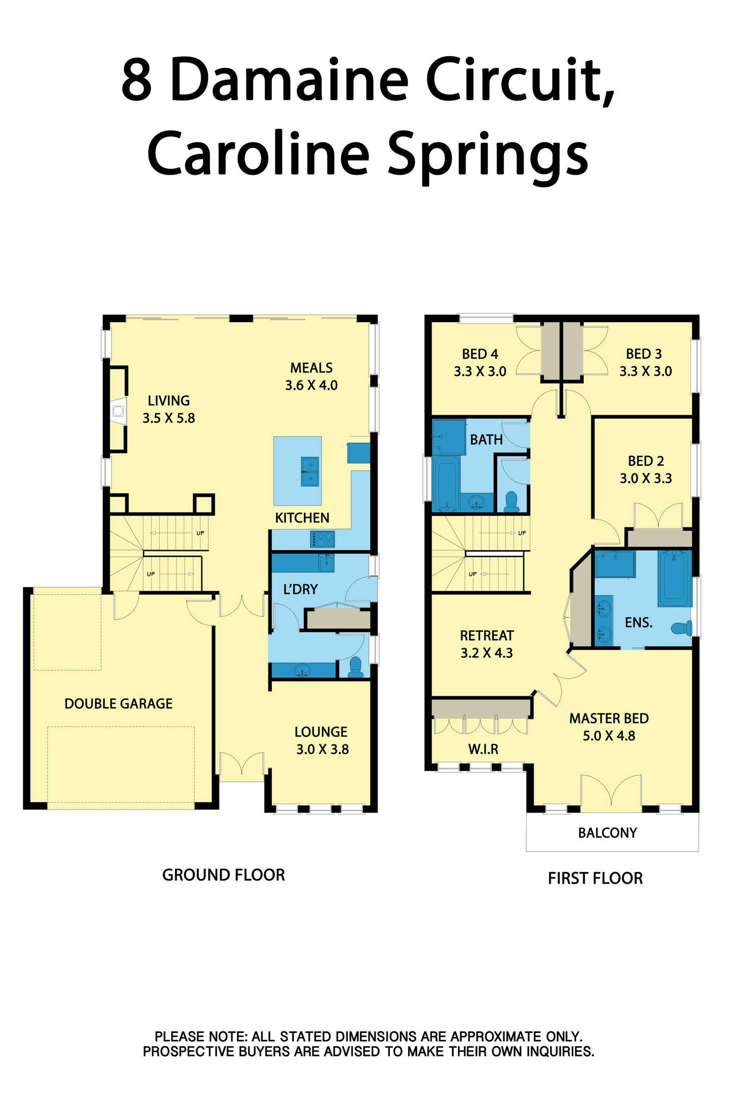 Floorplan of Homely house listing, 8 Damaine Circuit, Caroline Springs VIC 3023