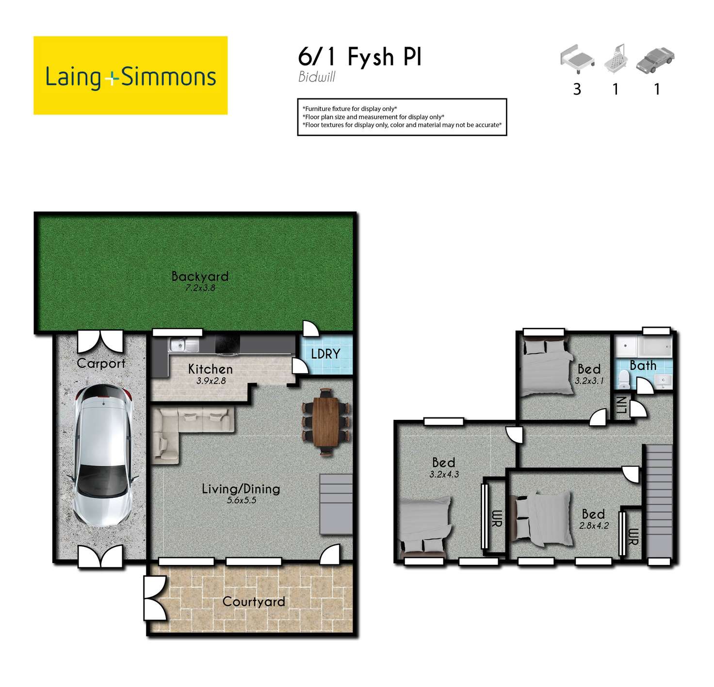 Floorplan of Homely townhouse listing, 6/1 Fysh Place, Bidwill NSW 2770