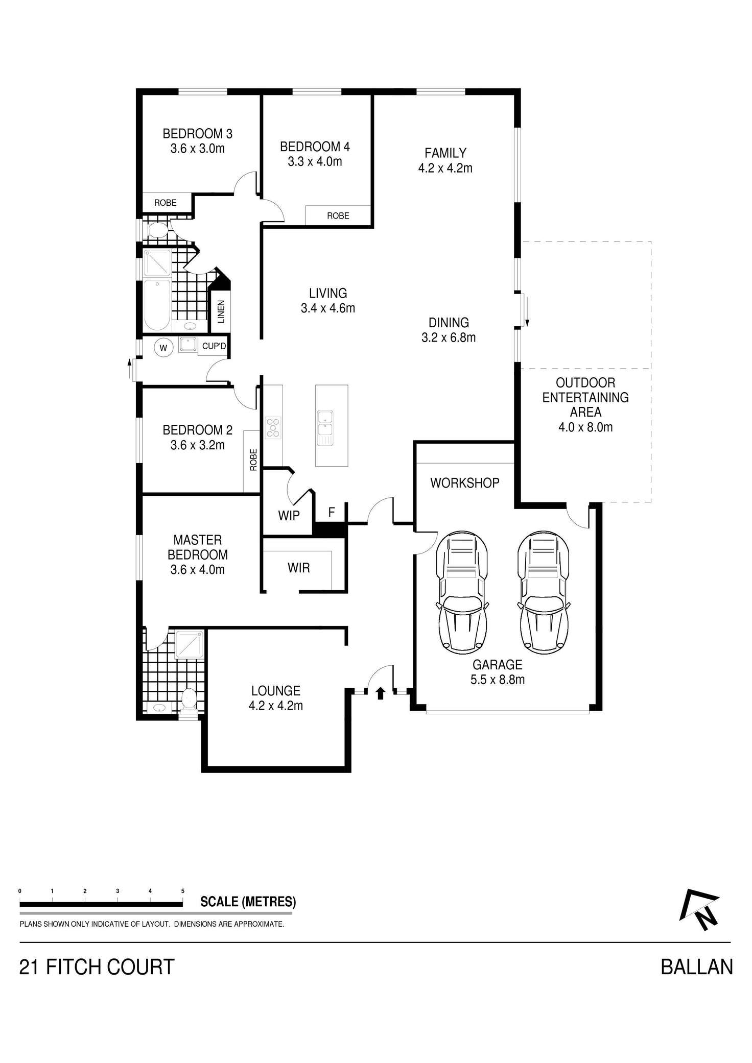 Floorplan of Homely house listing, 21 Fitch Court, Ballan VIC 3342