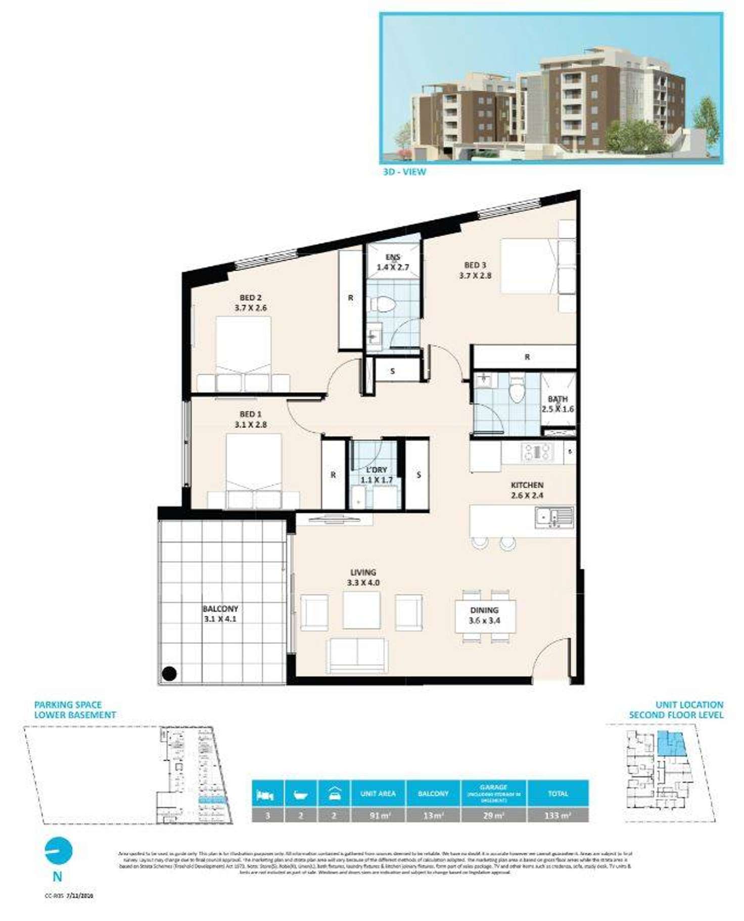 Floorplan of Homely apartment listing, B301/140-148 Best Road, Seven Hills NSW 2147