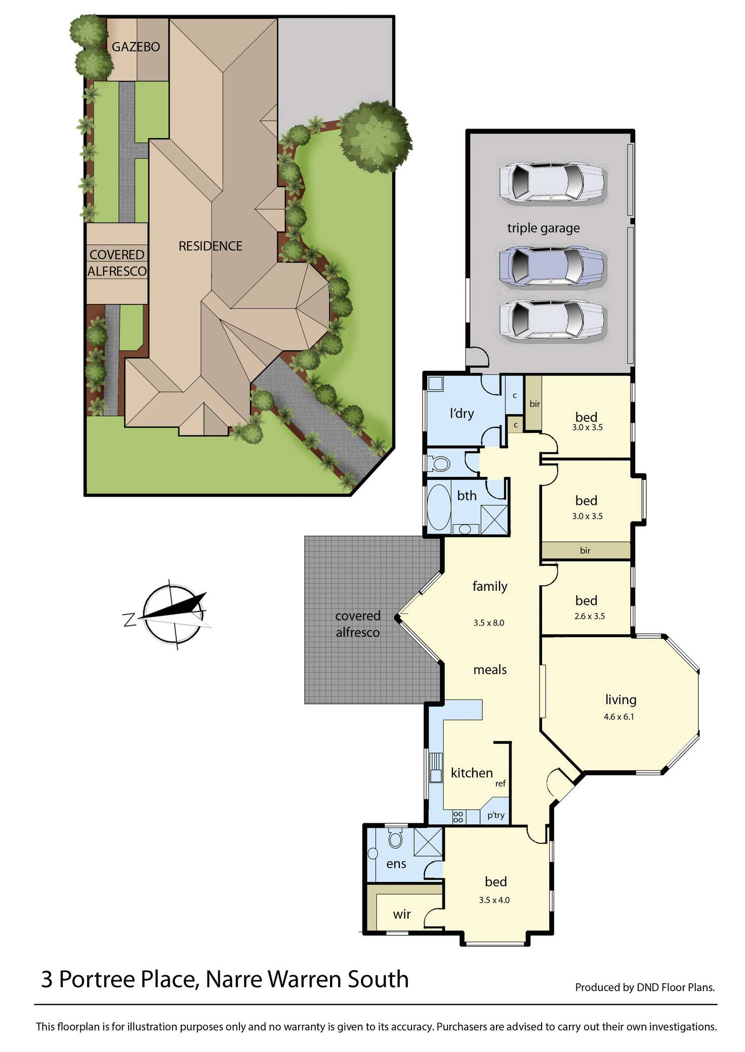 Floorplan of Homely house listing, 3 Portree Place, Narre Warren South VIC 3805