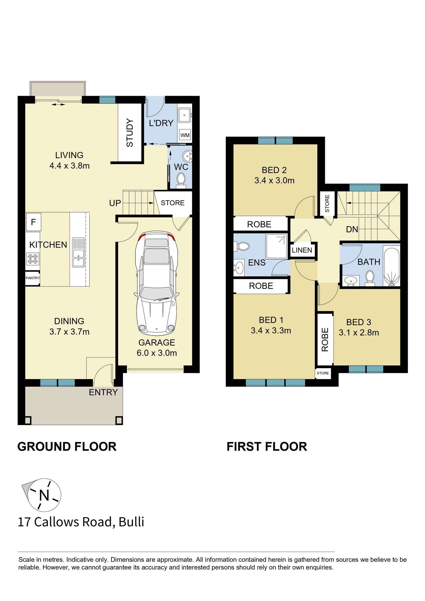 Floorplan of Homely townhouse listing, 17 Callows Road, Bulli NSW 2516