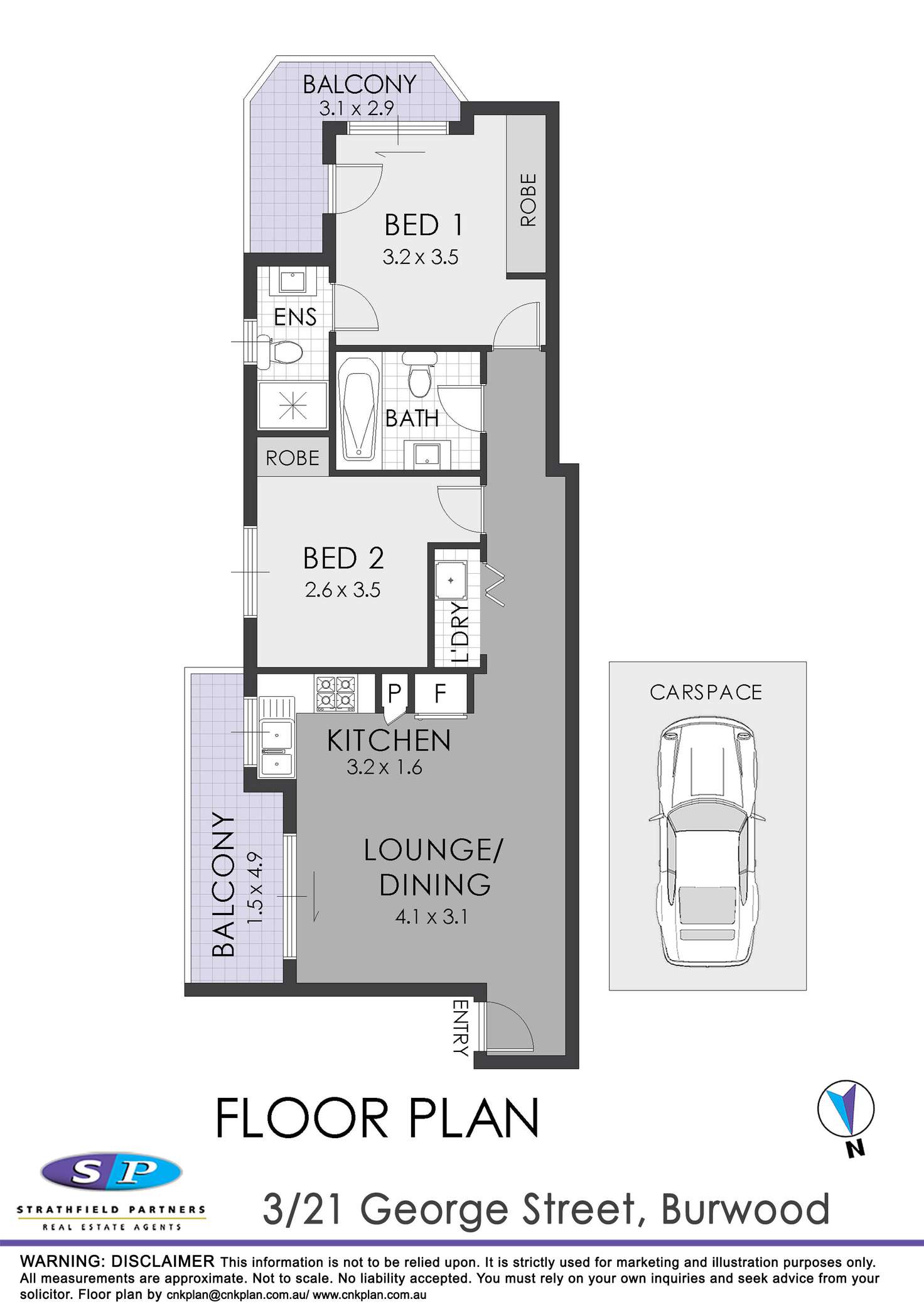 Floorplan of Homely unit listing, 3/21 George Street, Burwood NSW 2134