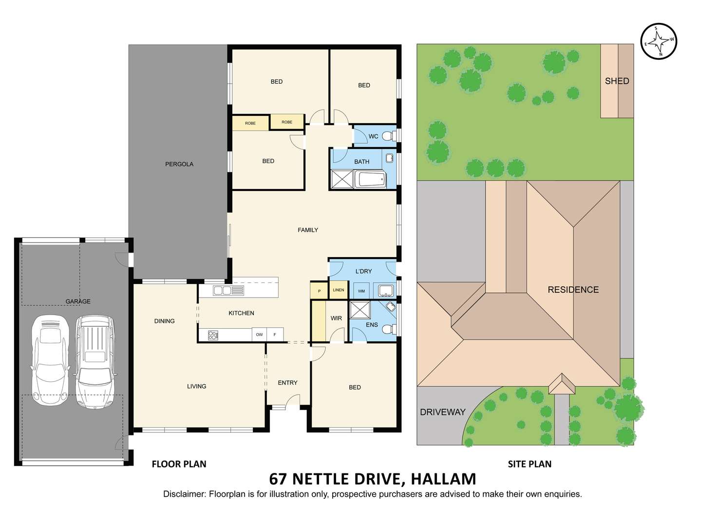 Floorplan of Homely house listing, 67 Nettle Drive, Hallam VIC 3803