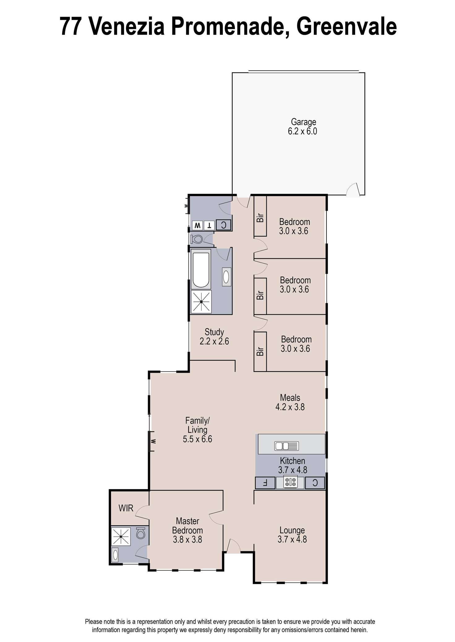 Floorplan of Homely house listing, 77 Venezia Promenade, Greenvale VIC 3059