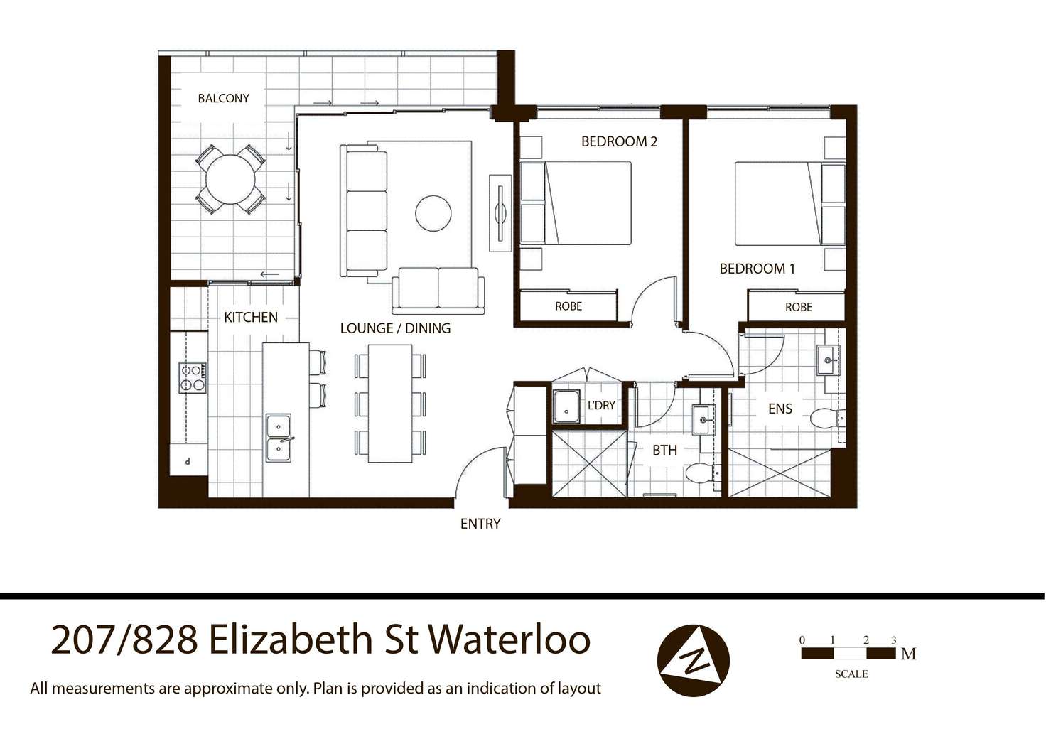 Floorplan of Homely apartment listing, 207/828 Elizabeth Street, Waterloo NSW 2017