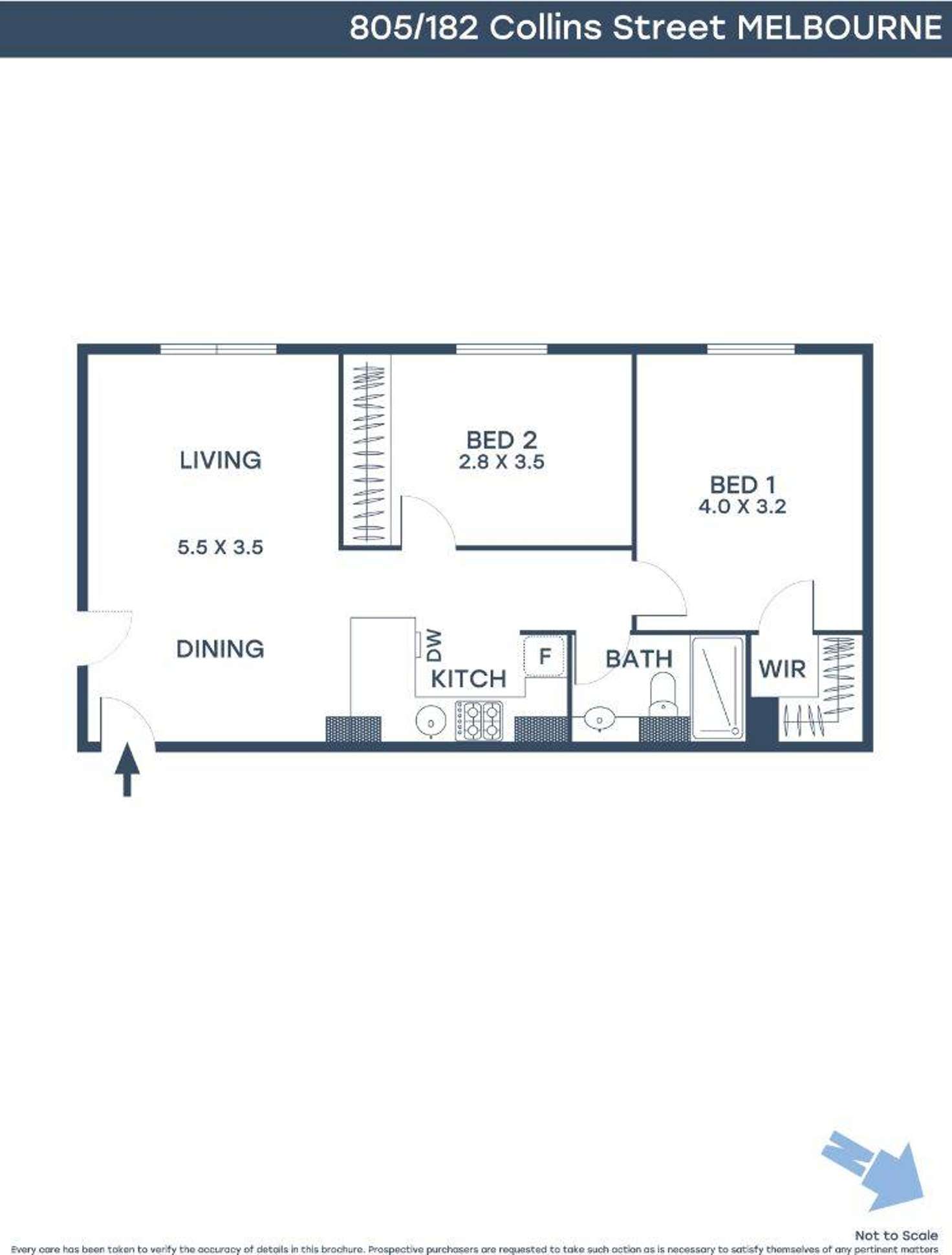 Floorplan of Homely apartment listing, 805/182 Collins Street, Melbourne VIC 3000