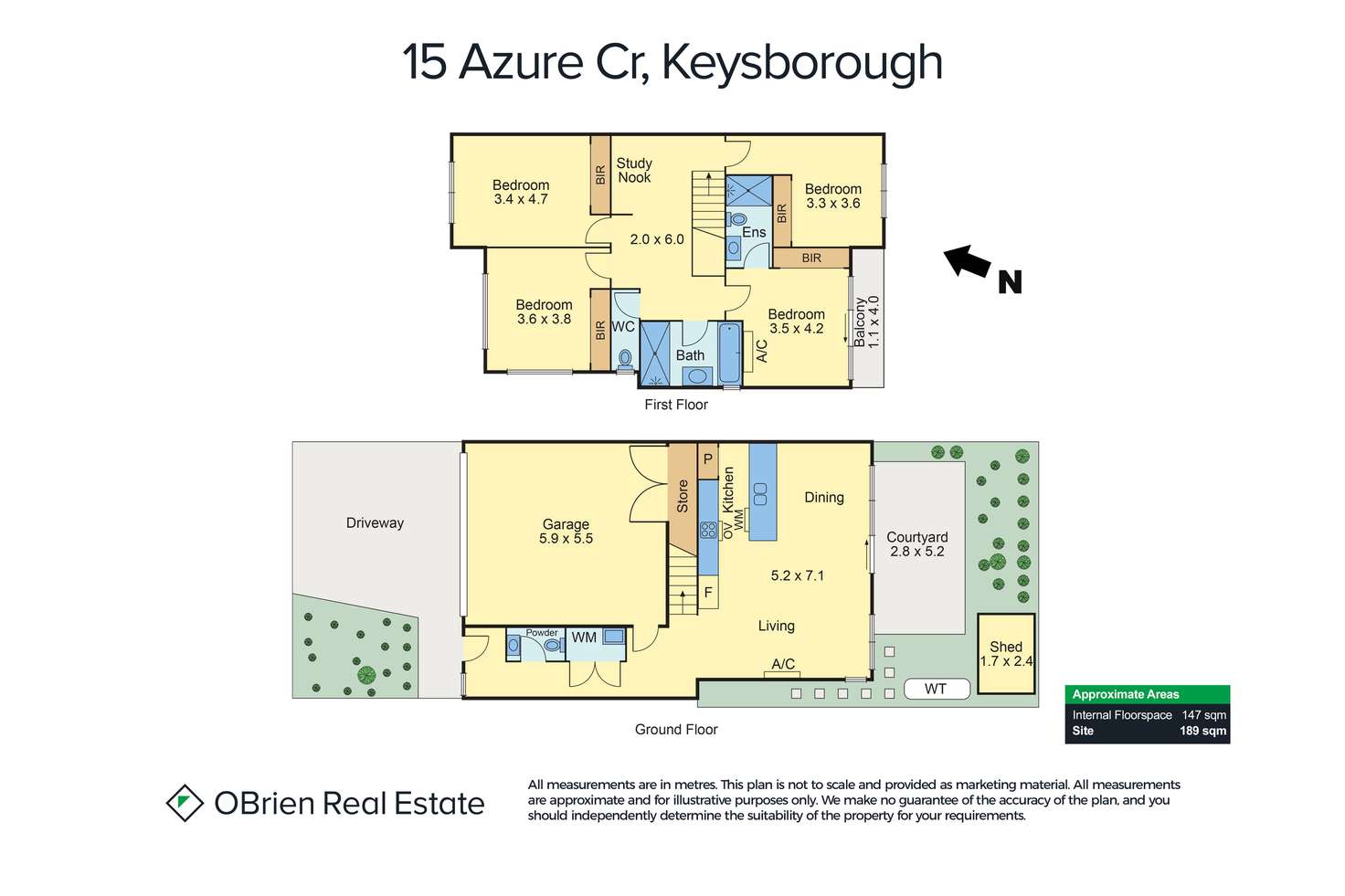 Floorplan of Homely house listing, 15 Azure Crescent, Keysborough VIC 3173