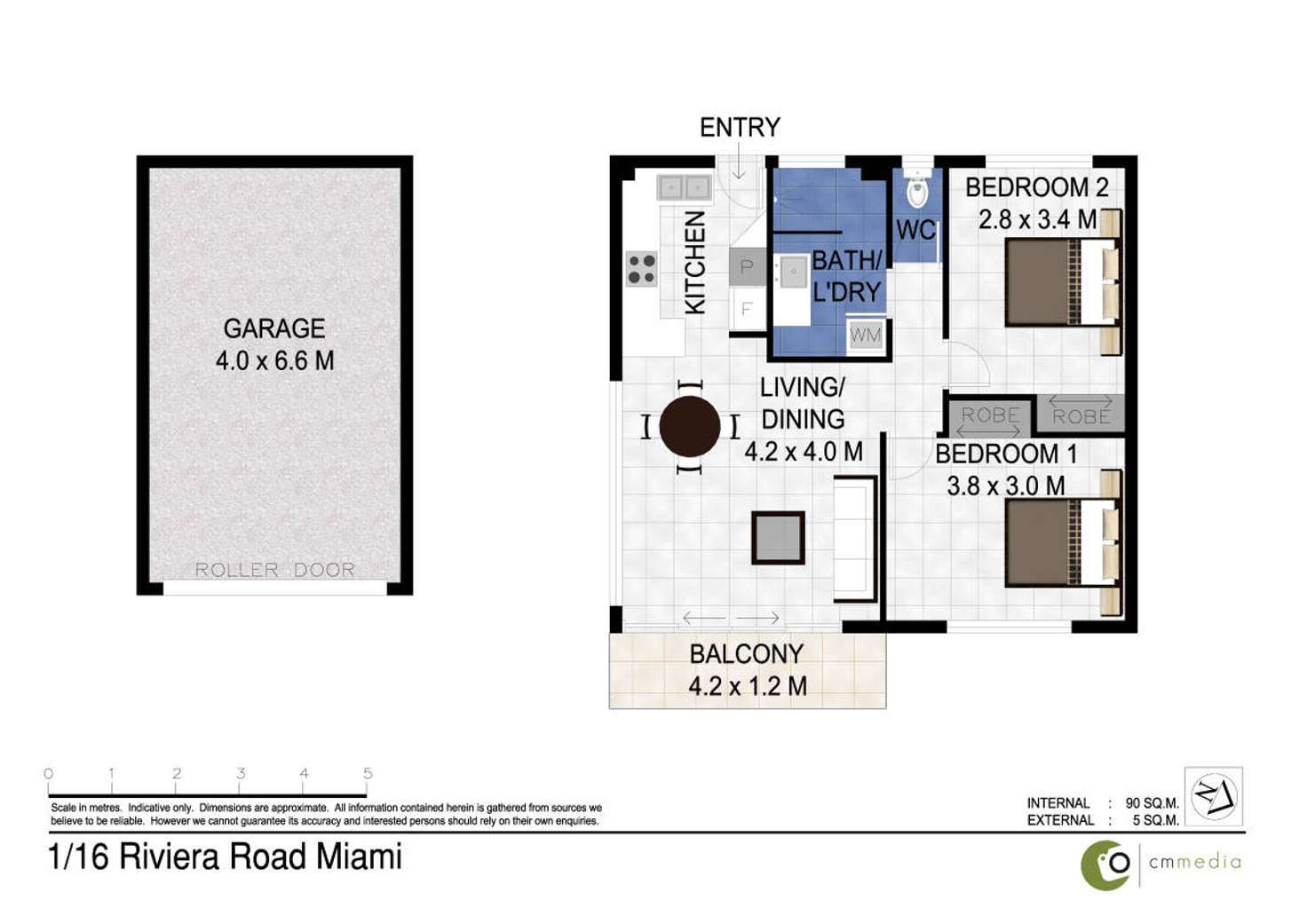 Floorplan of Homely unit listing, 1/16 Riviera Road, Miami QLD 4220
