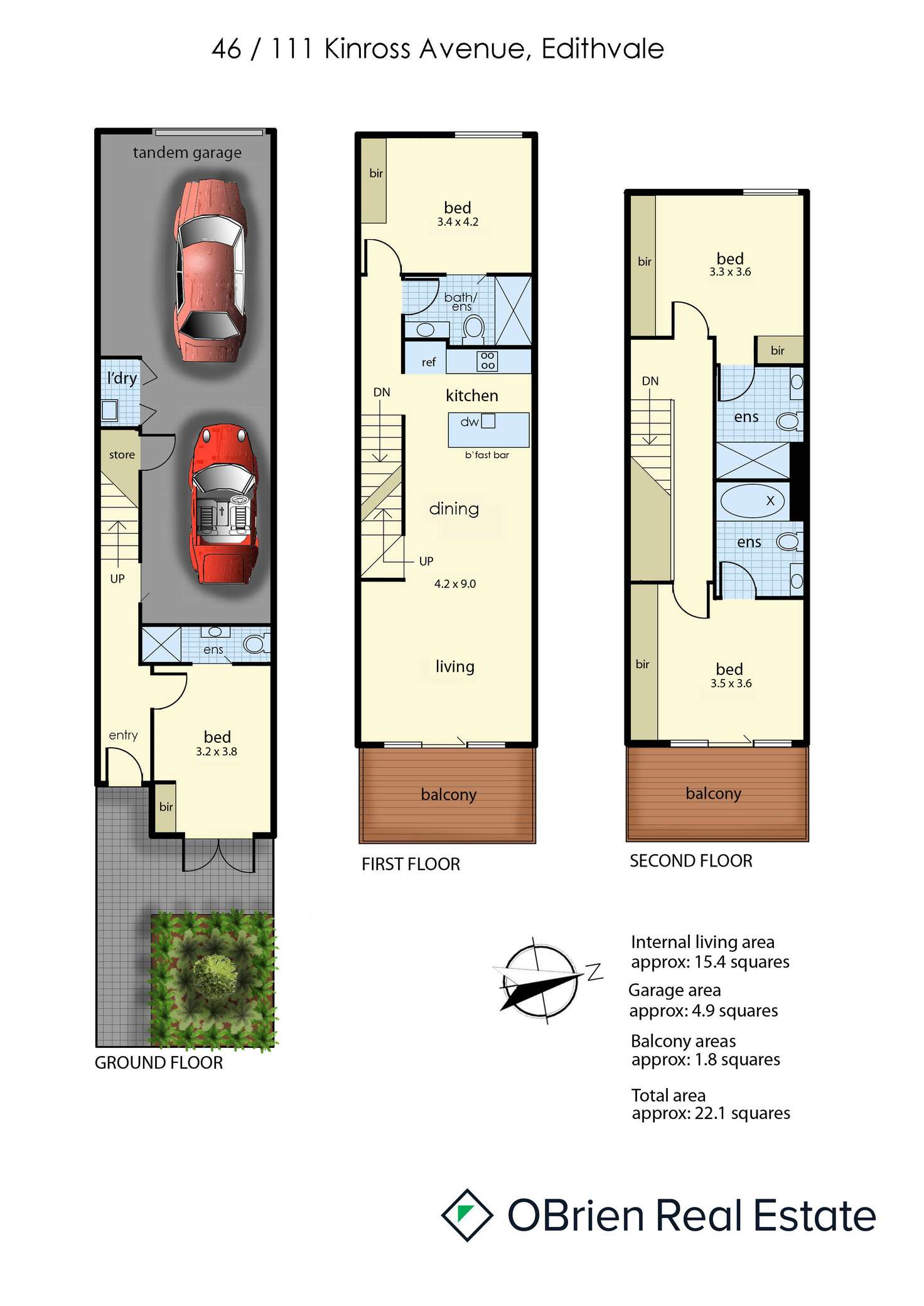 Floorplan of Homely townhouse listing, 46/111 Kinross Avenue, Edithvale VIC 3196