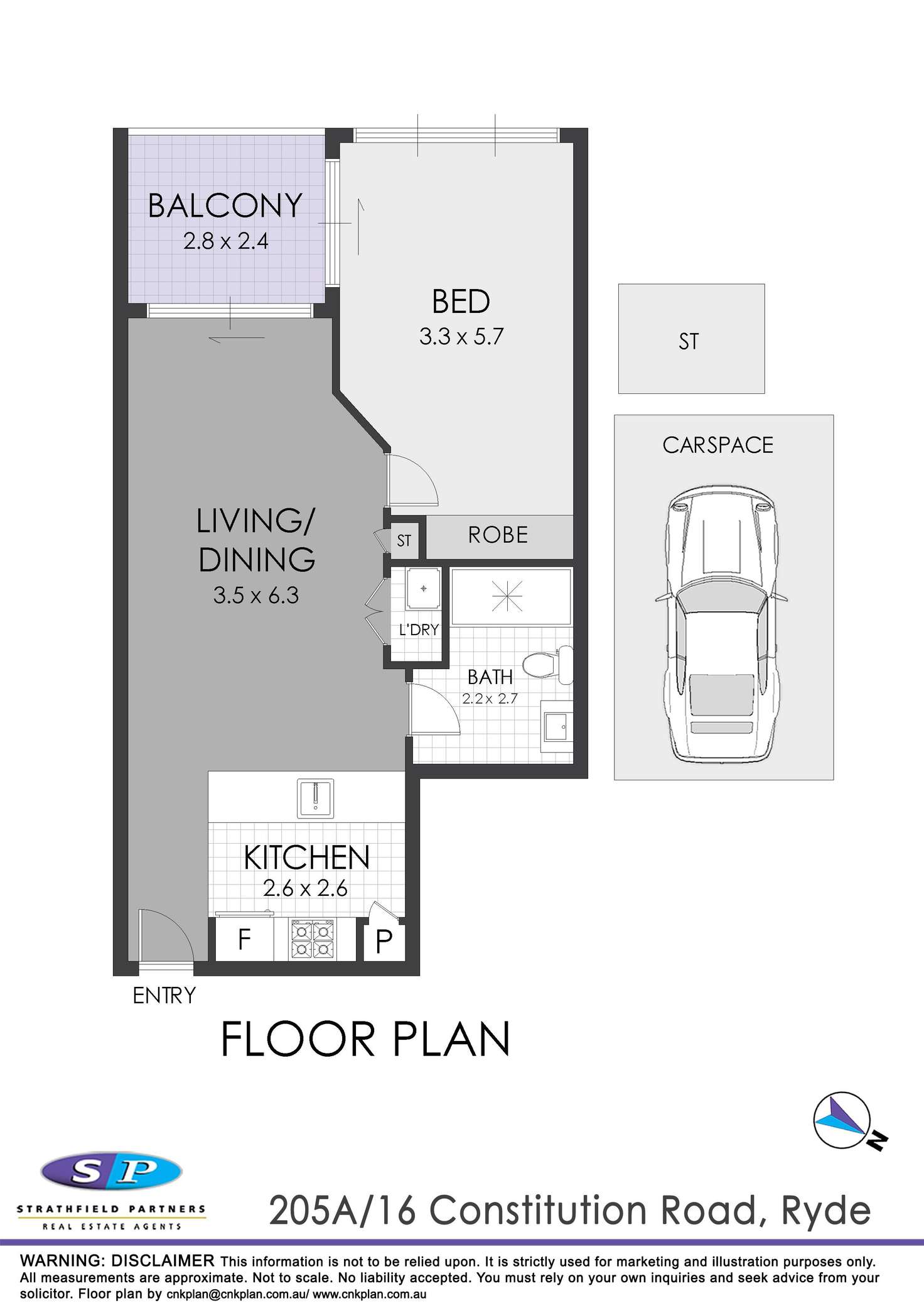 Floorplan of Homely unit listing, 205A/16 Constitution Road, Meadowbank NSW 2114