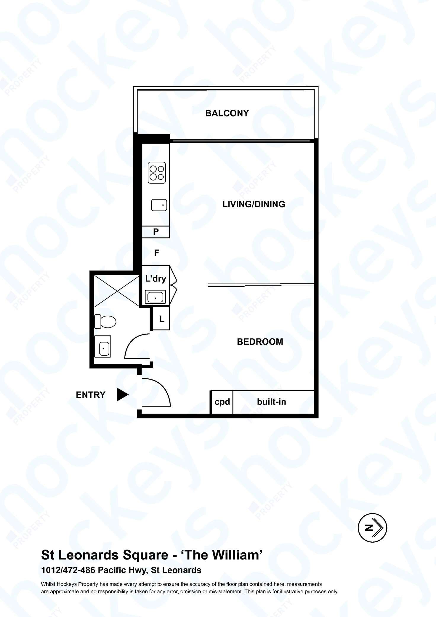 Floorplan of Homely apartment listing, Level 10/472 Pacific Highway, St Leonards NSW 2065